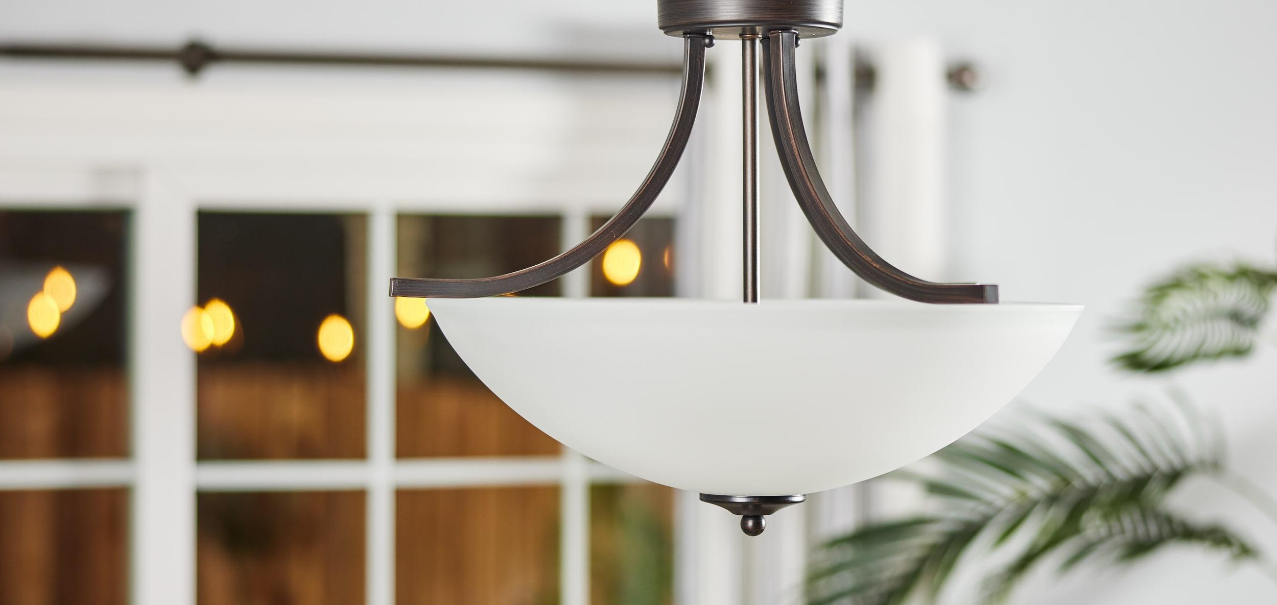 Geary 3-Light Burnt Sienna Semi-Flush Mount Convertible Pendant