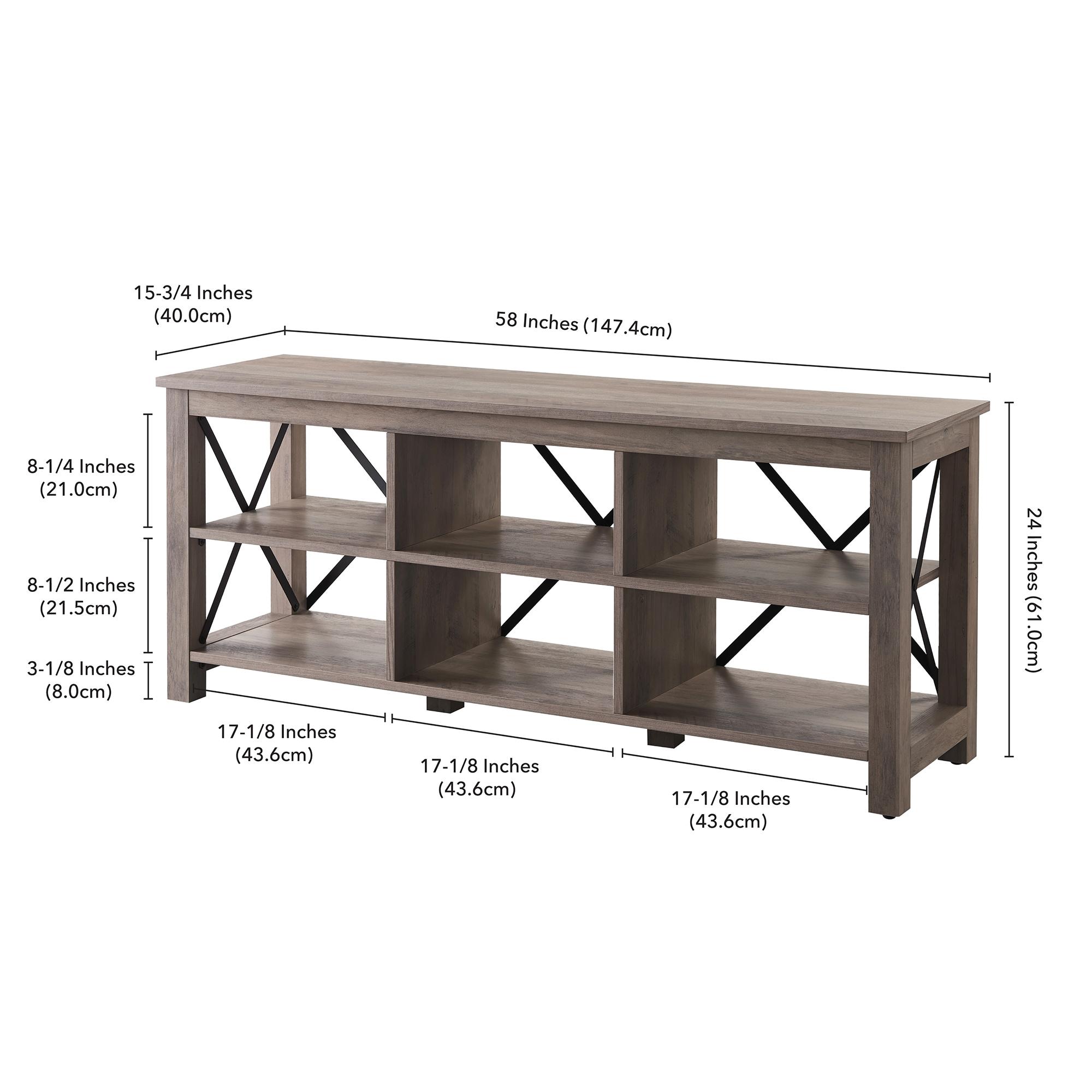 Evelyn&Zoe Sawyer Rectangular TV Stand for TV's up to 65", Gray Oak