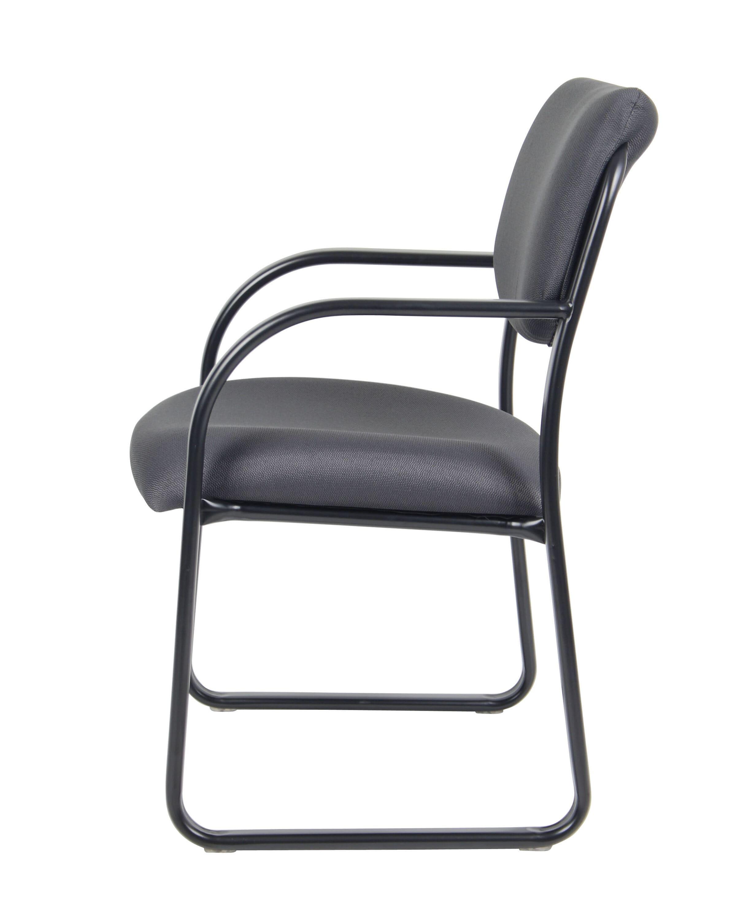 Sled Base Guest Chair Gray - Boss: Sturdy Metal Frame, Padded Back & Seat, 275 lbs Capacity