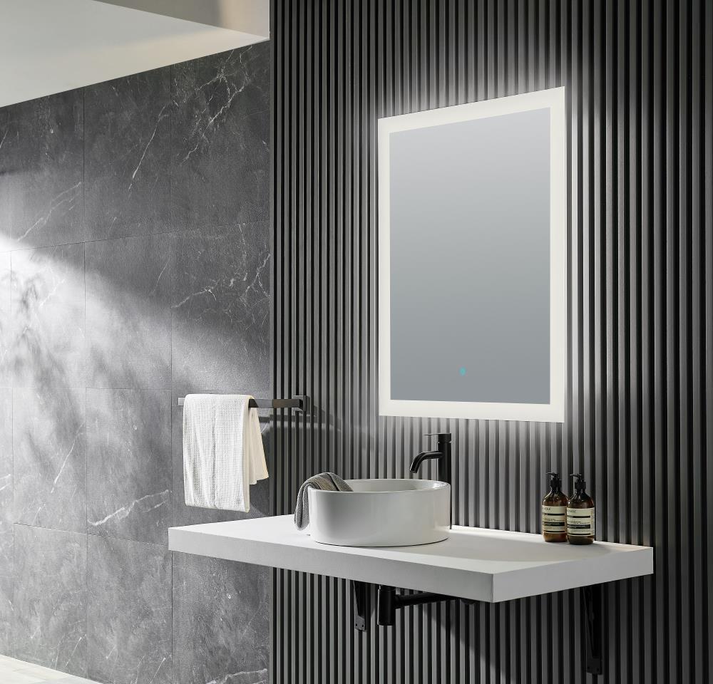 ANZZI Olympus Frameless LED Bathroom Mirror in Silver | 36 in. H x 24 in. W