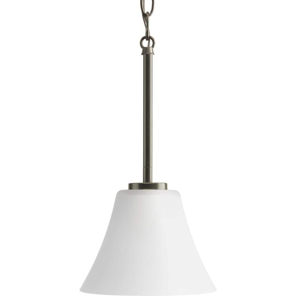 Progress Lighting, Bravo Collection, 1-Light Mini-Pendant, Antique Bronze, Etched Glass Shade