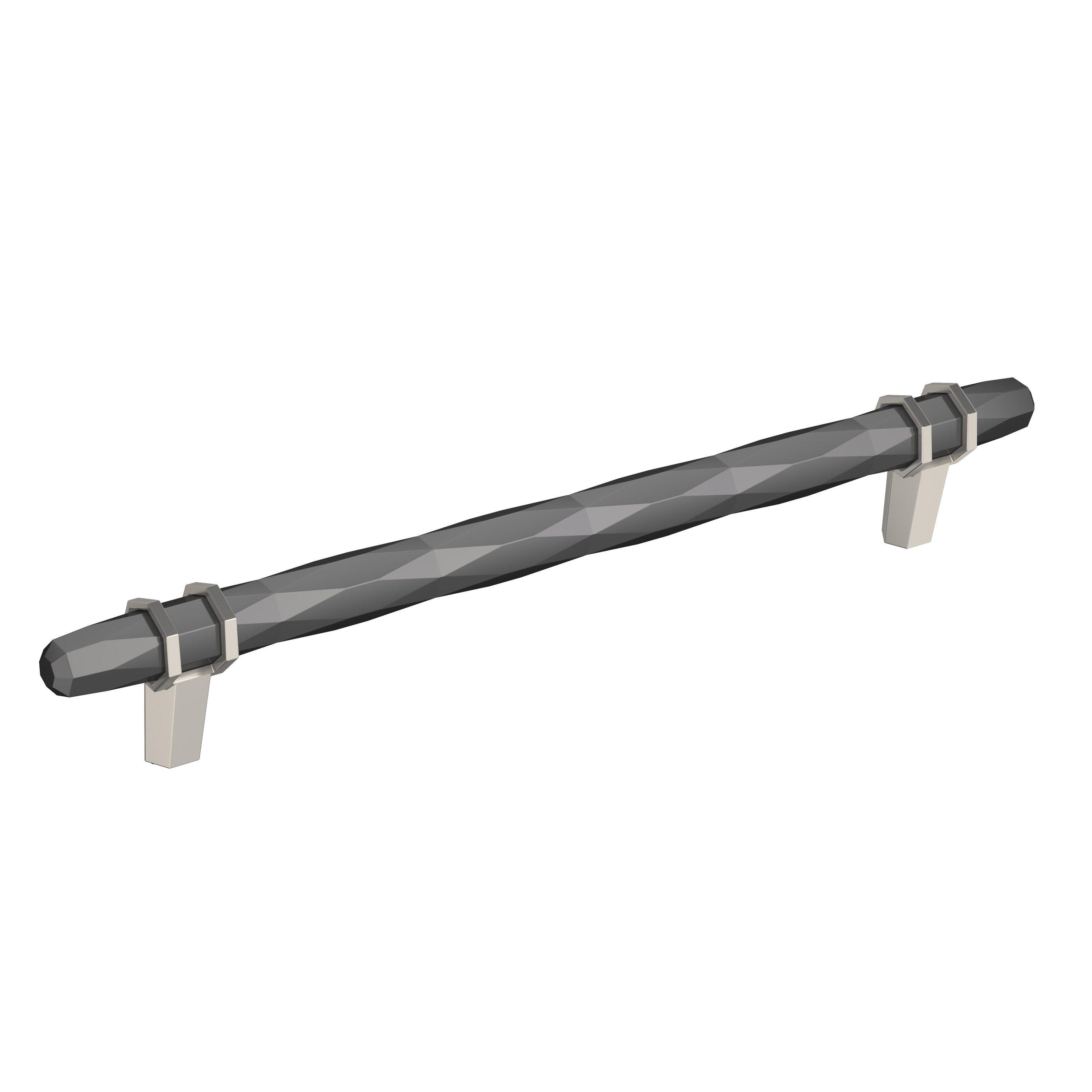 Amerock London 8 inch (203mm) Center-to-Center Black Chrome/Satin Nickel Cabinet Pull