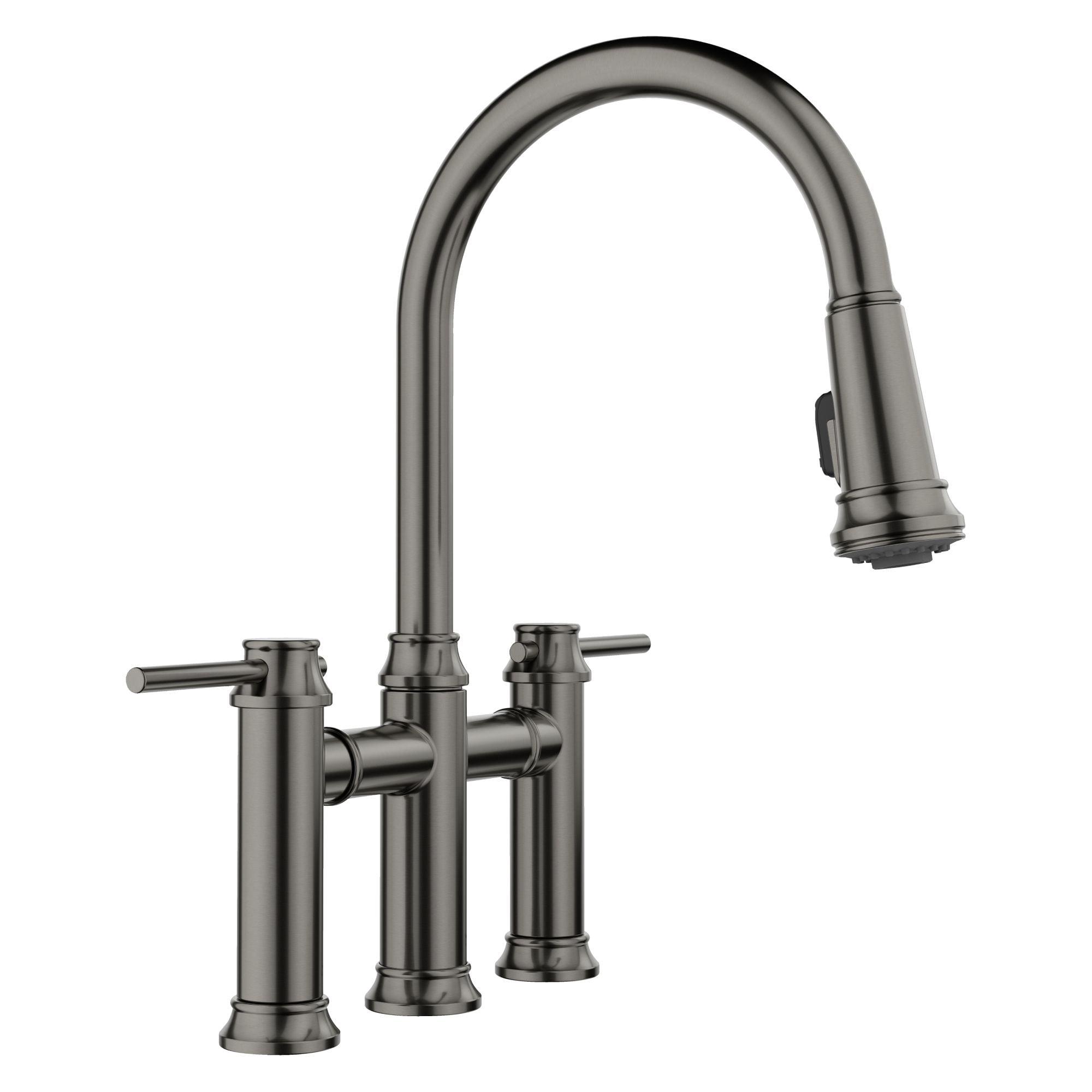 Empressa Pull Down Dual Spray Bridge Faucet
