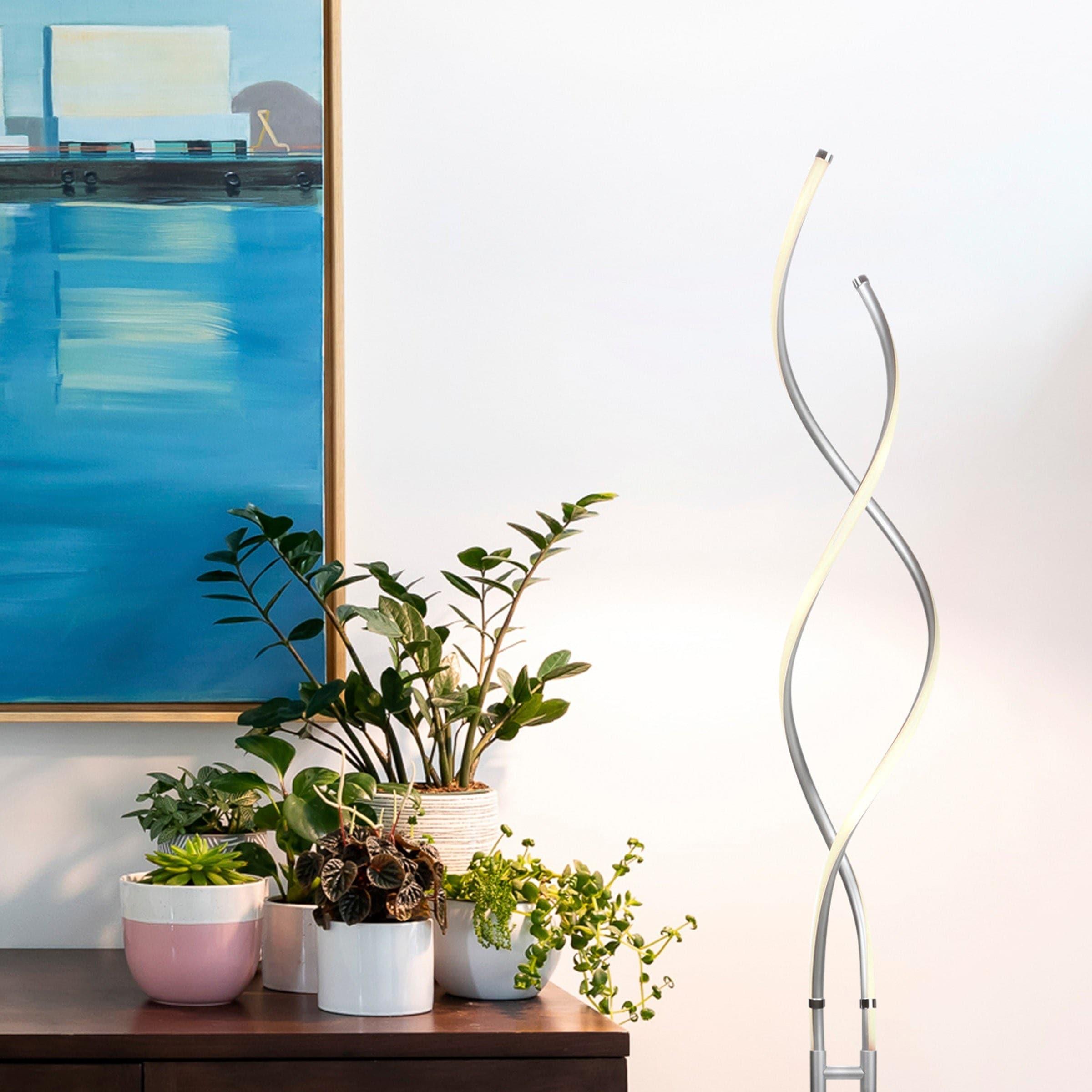 Brightech Embrace 60 in. Industrial 2-Light LED Energy Efficient Floor Lamp