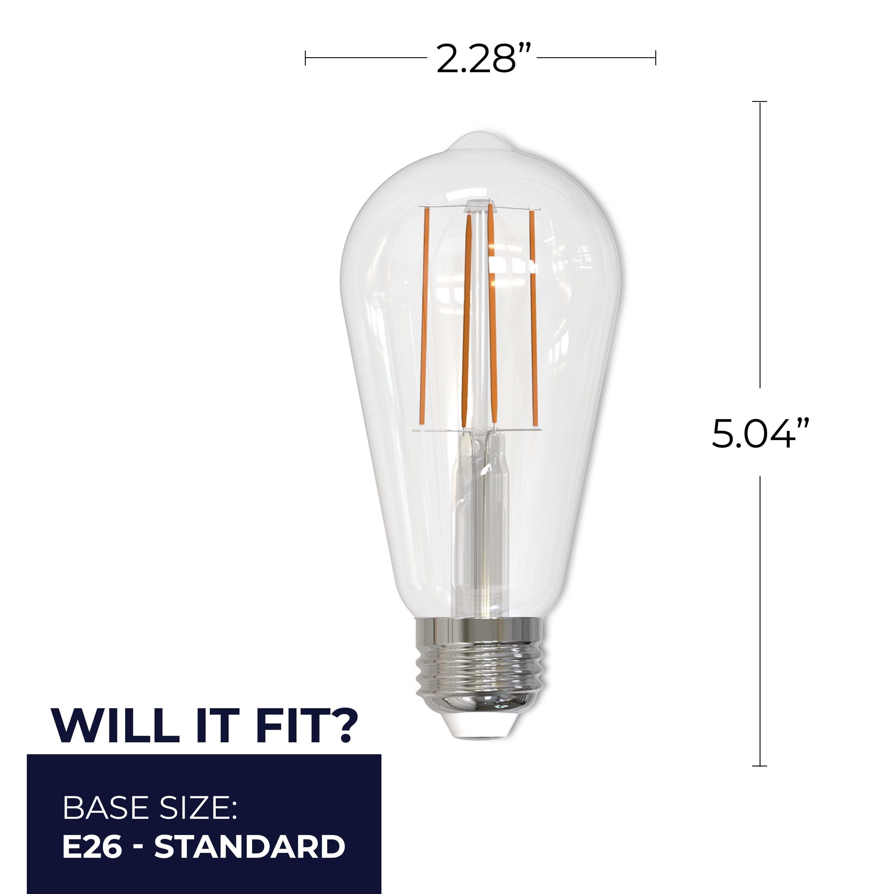 7 Watt (60 Watt Equivalent), ST18 LED, Dimmable Light Bulb, Cool White E26/Medium (Standard) Base. (Set of 8))