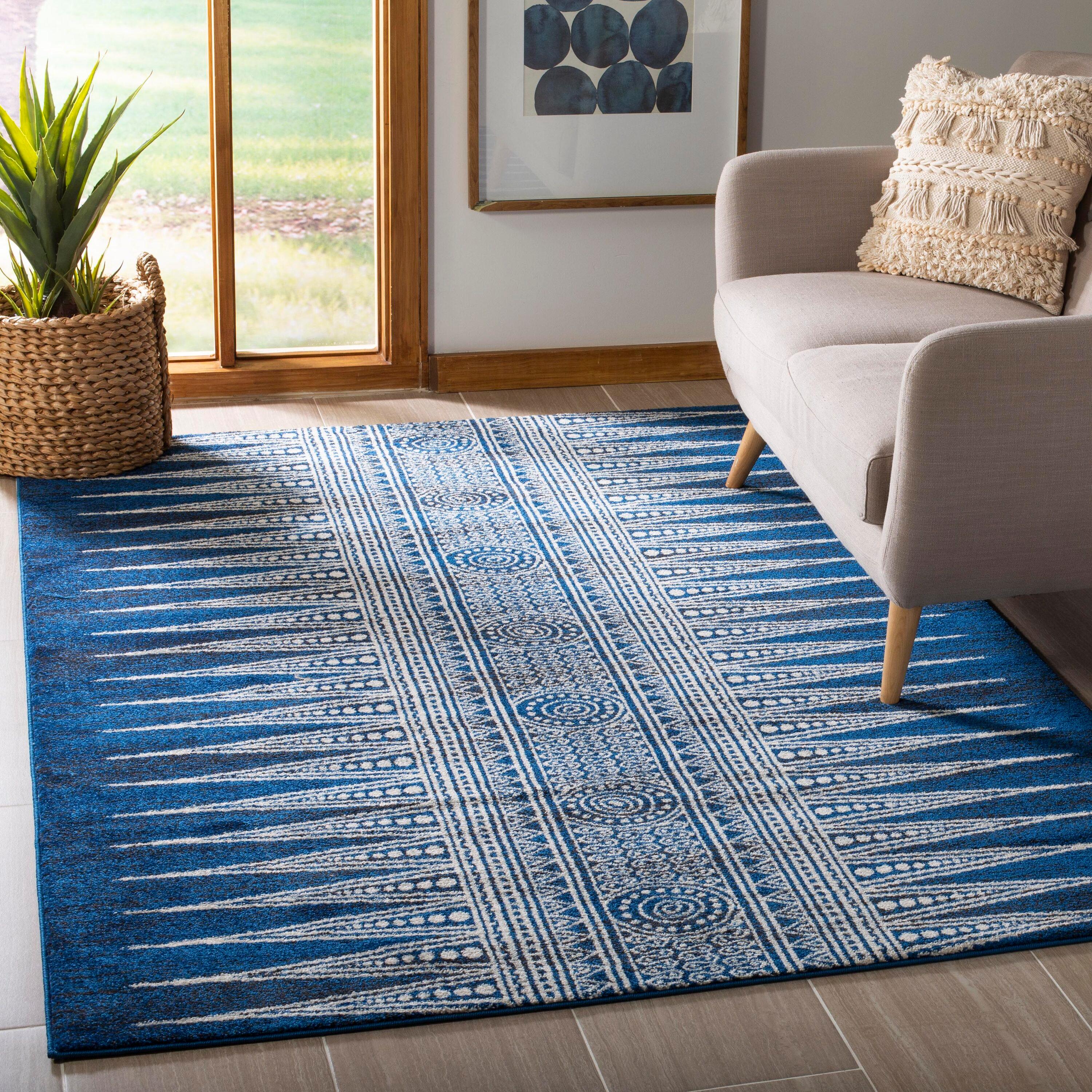 SAFAVIEH Evoke Keisha Abstract Area Rug, Royal/Ivory, 4' x 6'