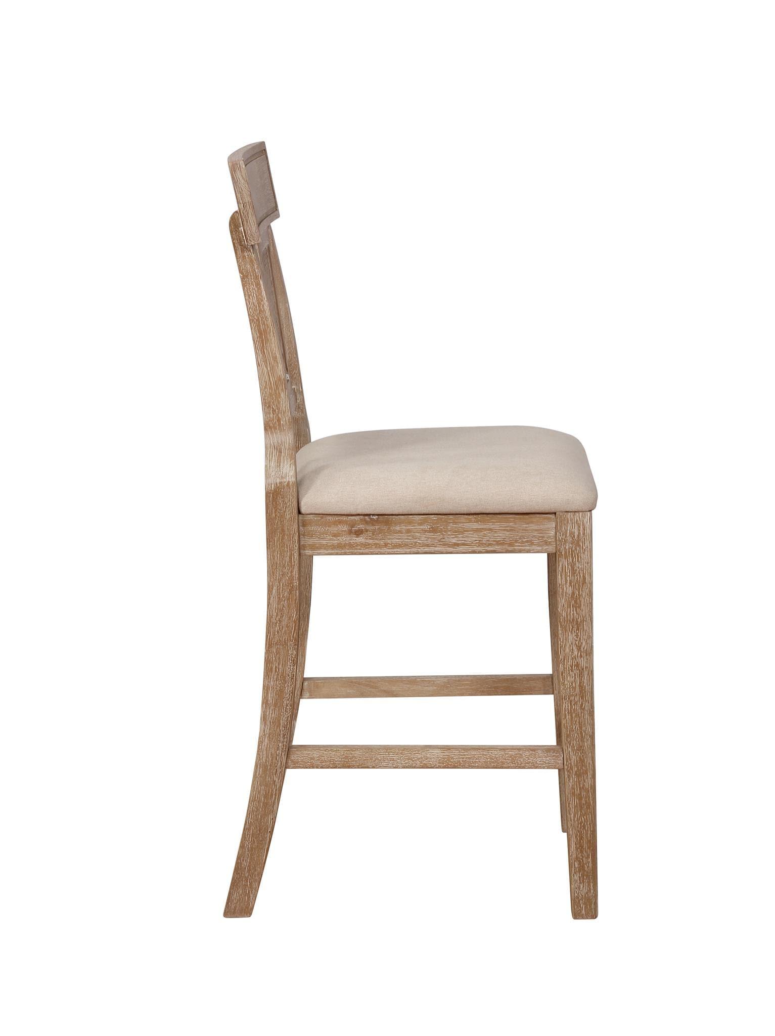 Rylan Handwoven Back Counter Height Barstool Natural - Linon: Upholstered, Wood Legs, 275lb Capacity