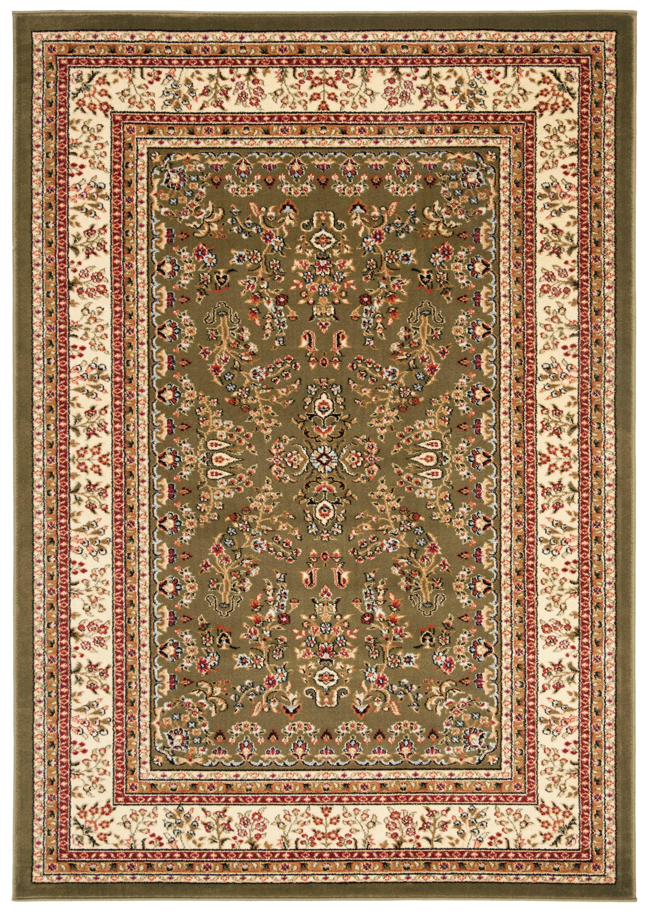 Lyndhurst Sarouk LNH331 Power Loomed Area Rug - Sage/Ivory - 5'3"x7'6" - Safavieh