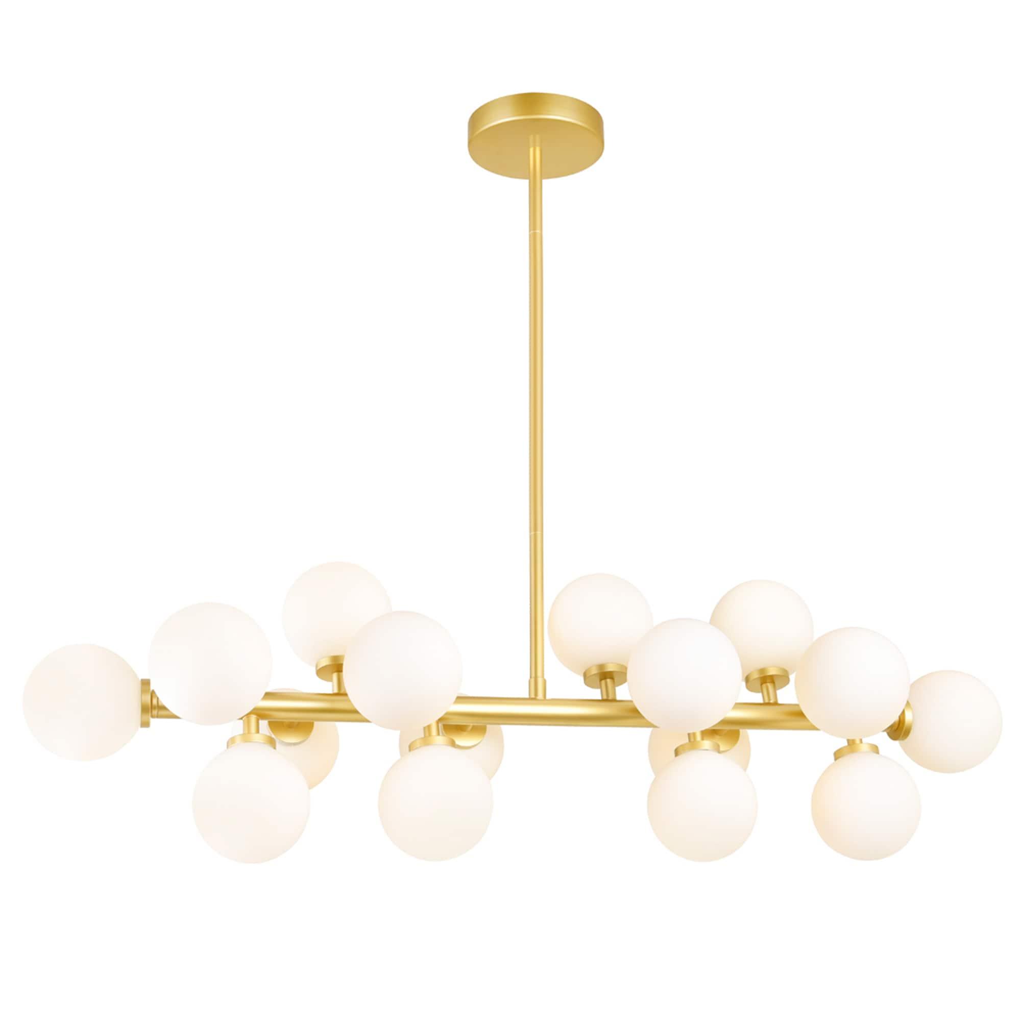 CWI Lighting Arya 16 Light Contemporary Metal Chandelier in Satin Gold