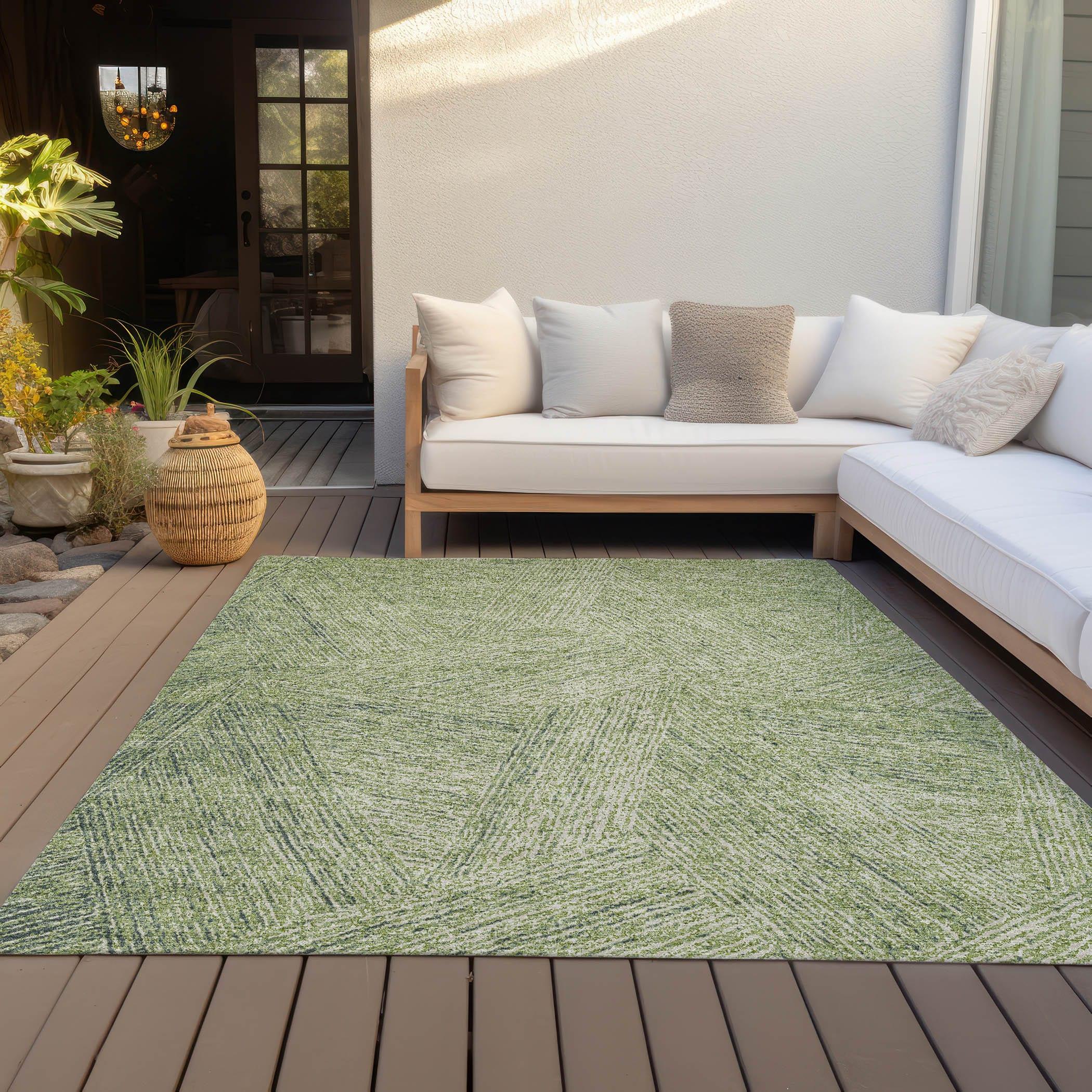 Machine Washable Indoor/Outdoor Chayden ACN991 Aloe Rug