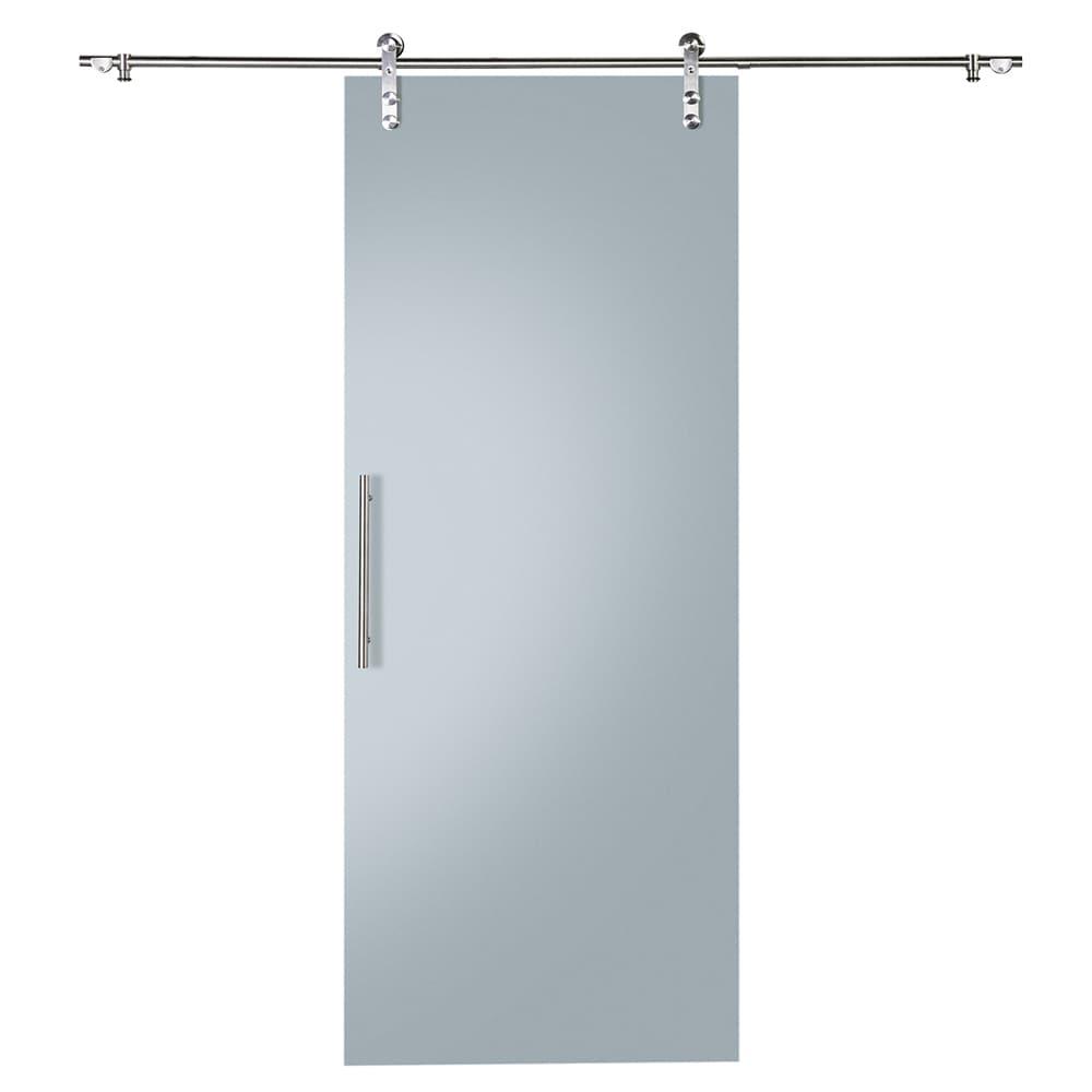 Renin 37'' x 84'' Hollow Glass with Installation Hardware Kit Barn Door