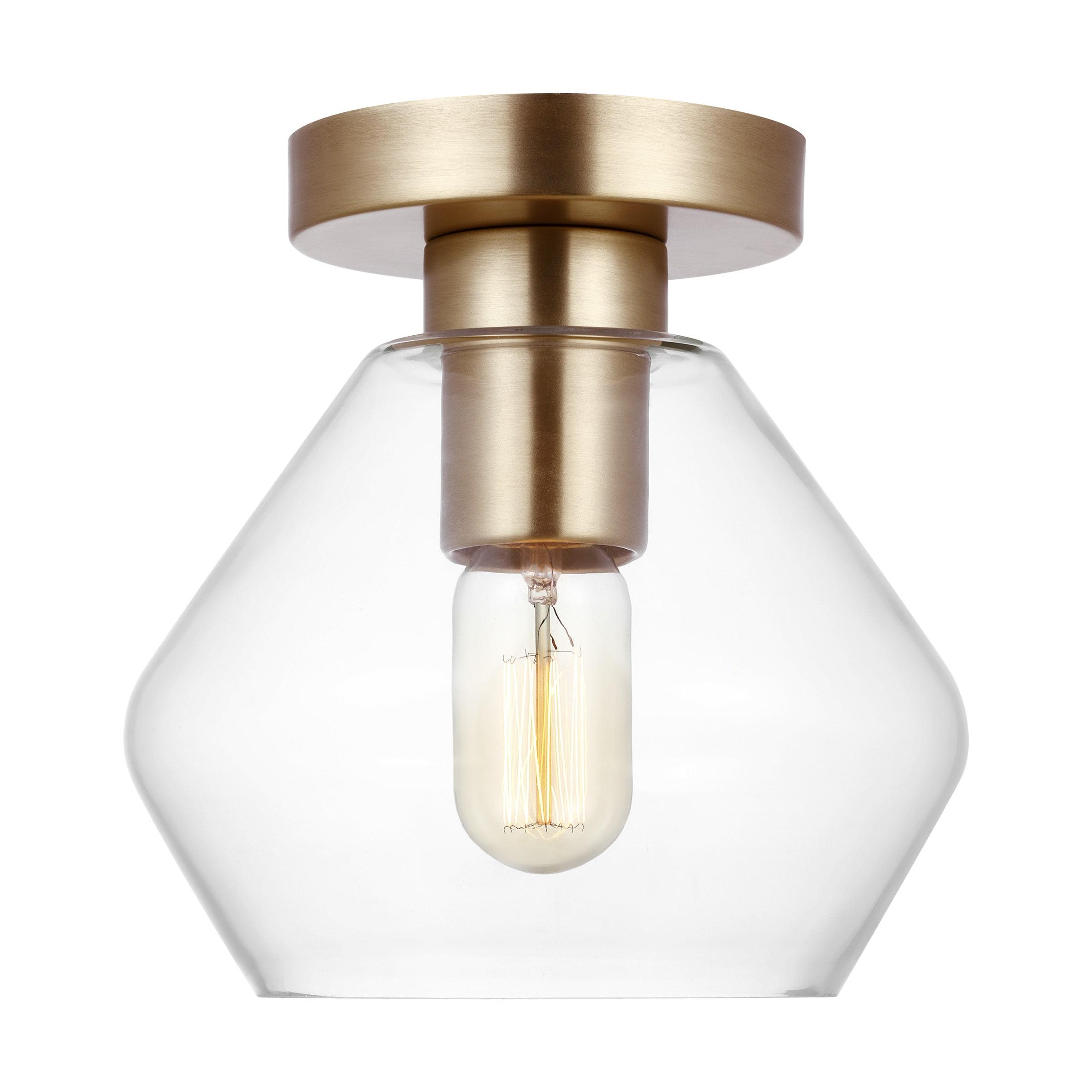 Rooks Single Light Glass Semi Flush Mount