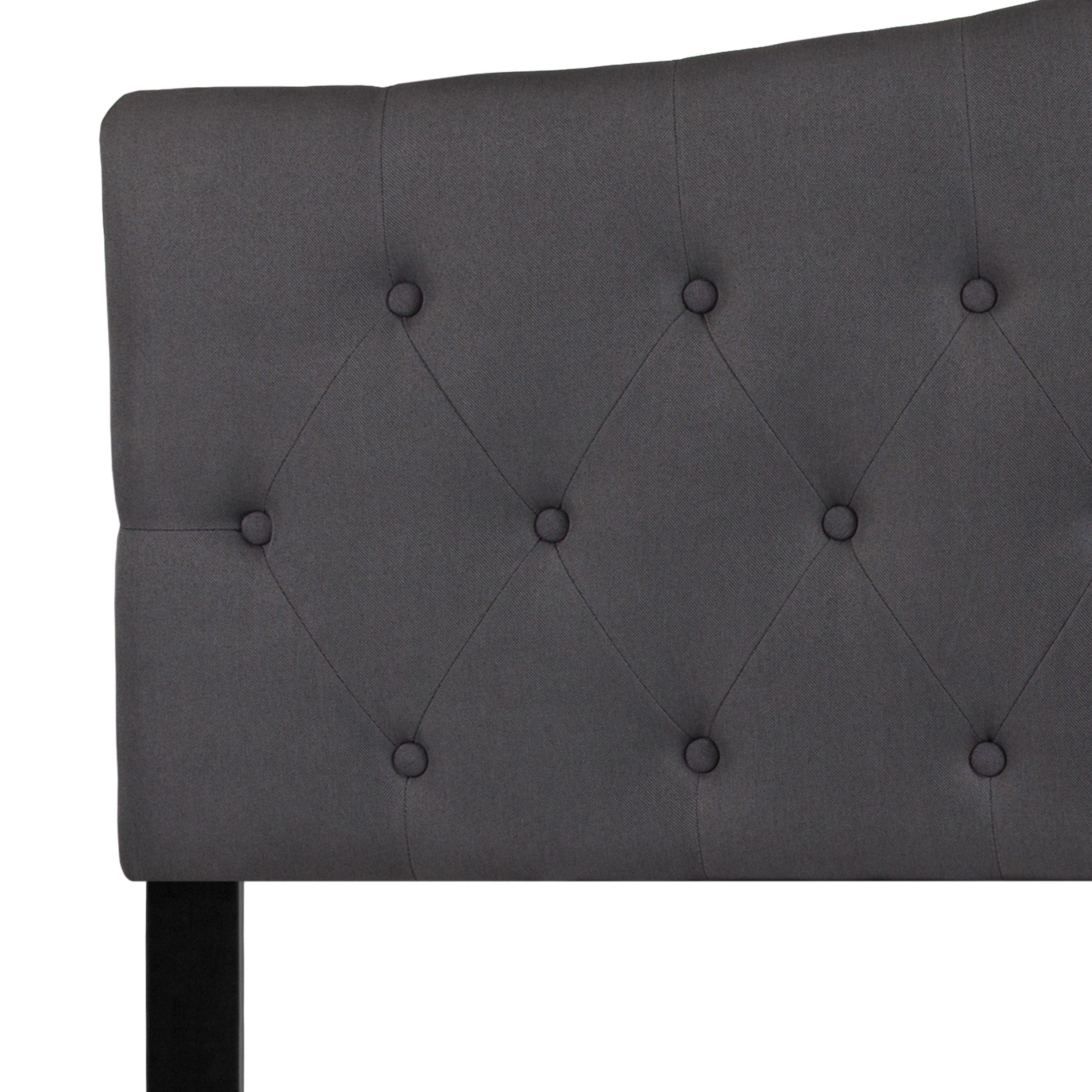Flash Furniture Cambridge Tufted Upholstered Queen Size Headboard in Dark Gray Fabric