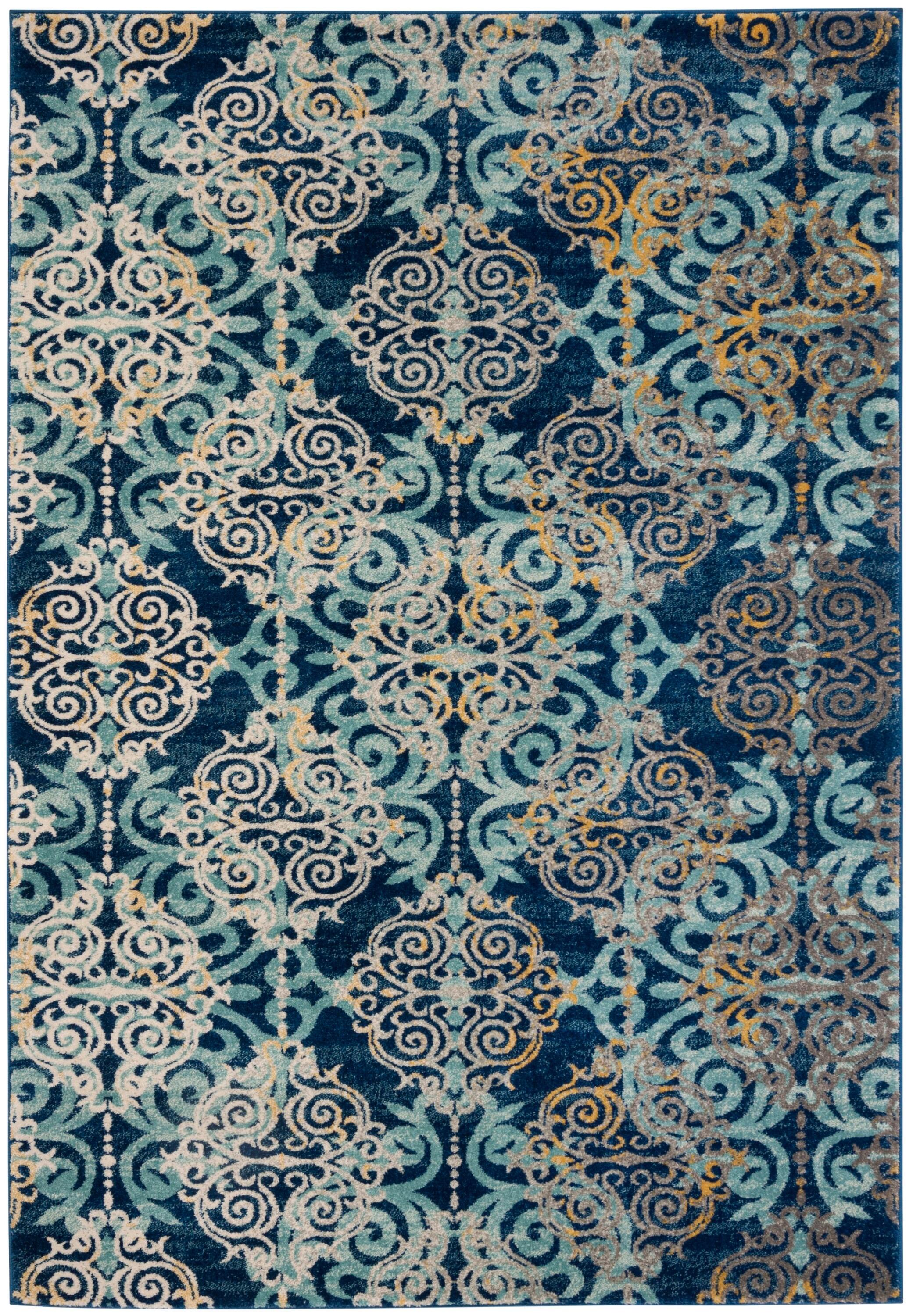Evoke EVK230 Power Loomed Indoor Area Rug - Royal/Light Blue - 4'x6' - Safavieh