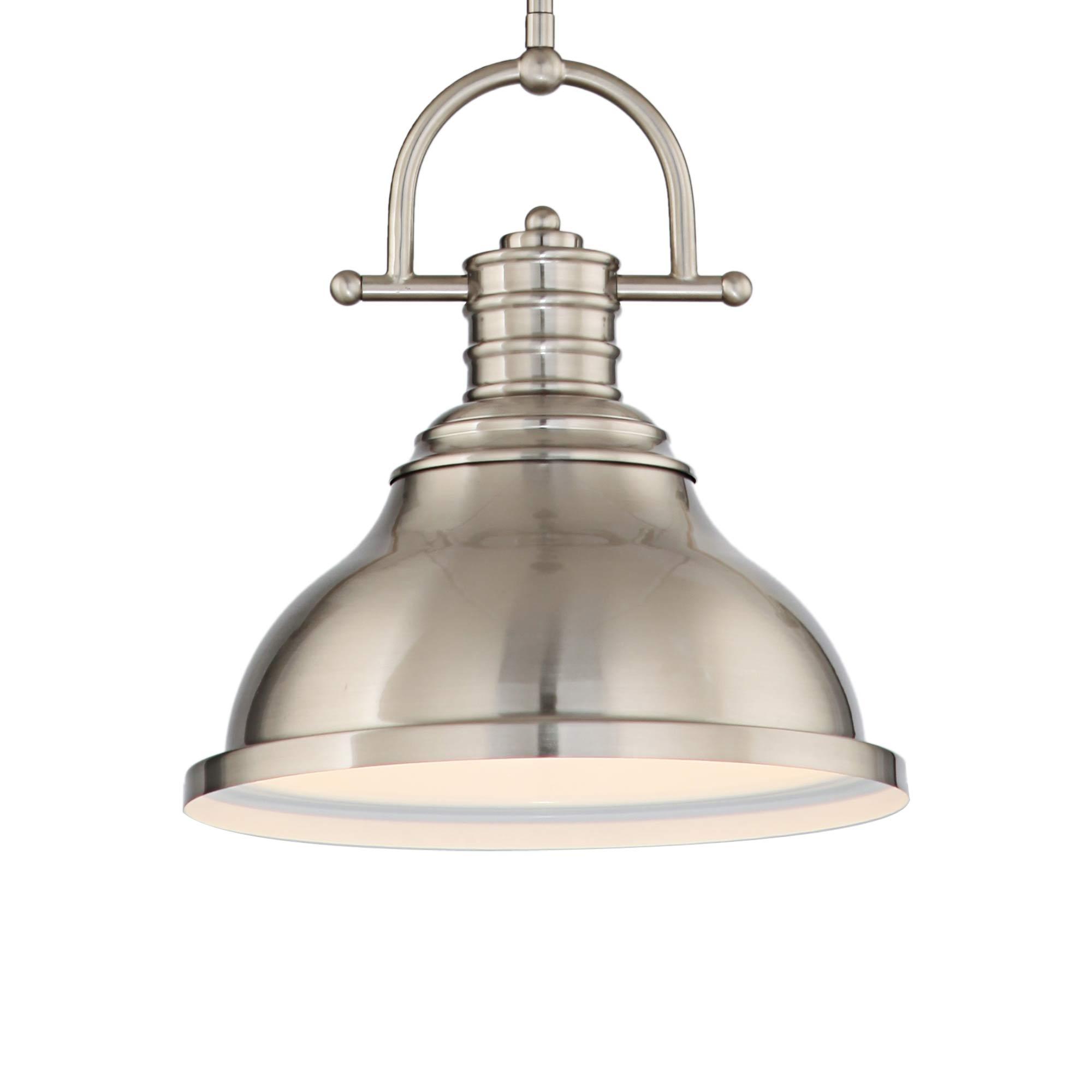 Volume Lighting  1-Light Indoor Brushed Nickel Downrod Pendant - Brushed Nickel