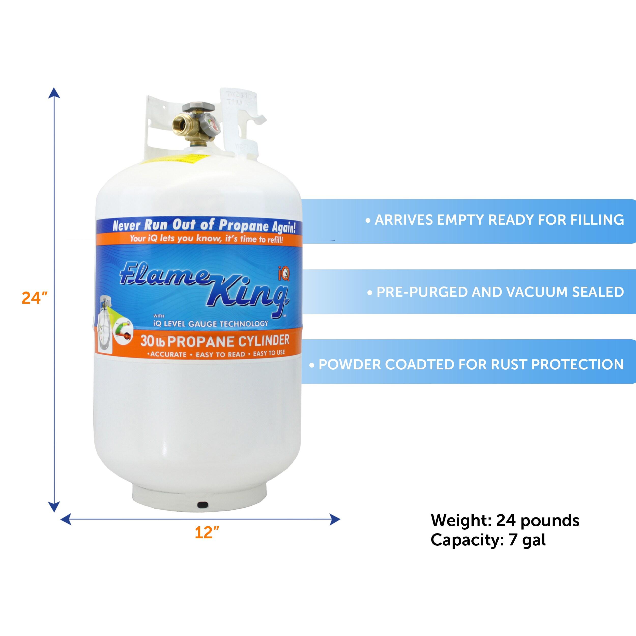 Flame King Flame King 30LB Empty Steel Propane Tank LP Cylinder, OPD Valve & Built-in Gauge for Grills & BBQs