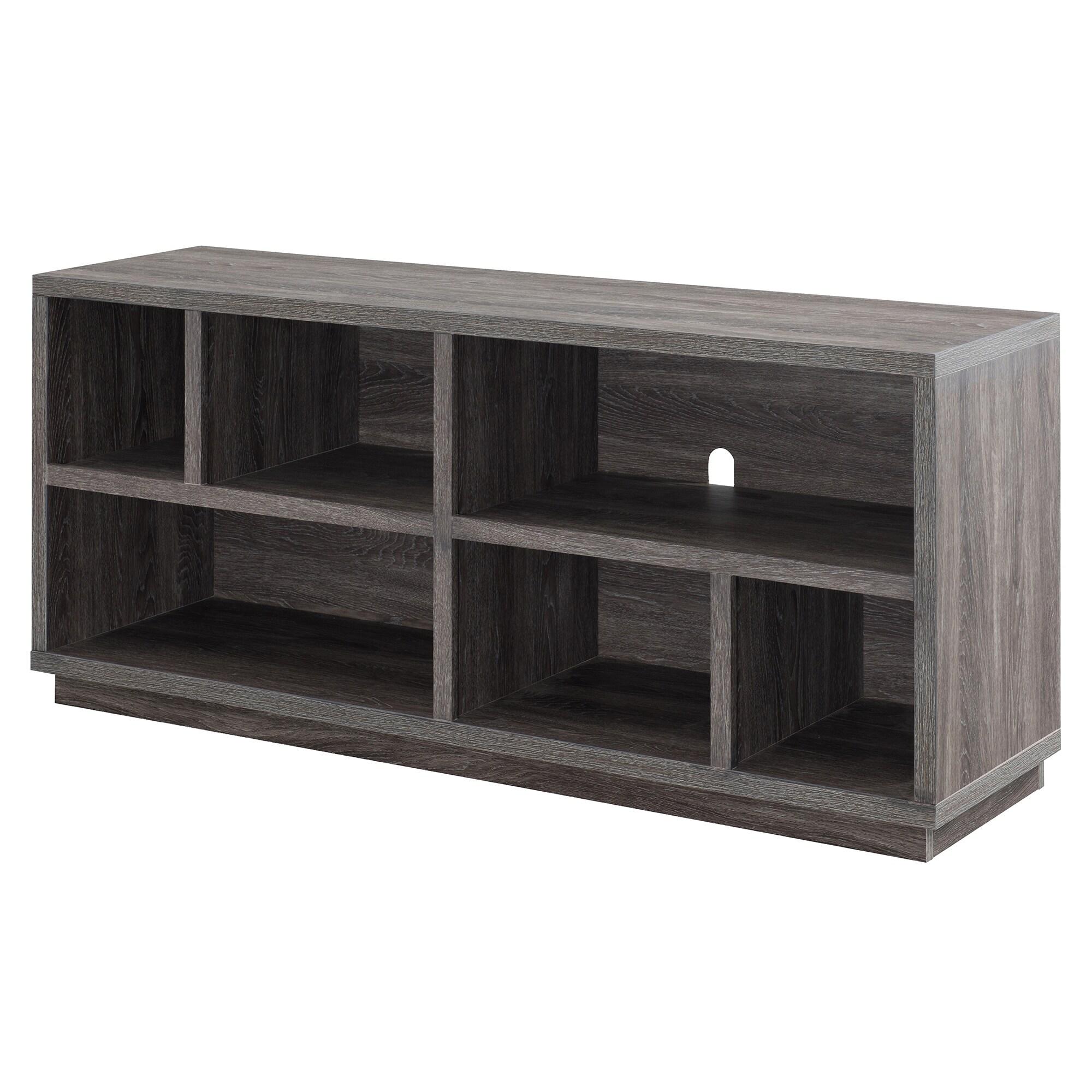 Evelyn&Zoe Bowman Rectangular TV Stand for TV's up to 65", Burnished Oak