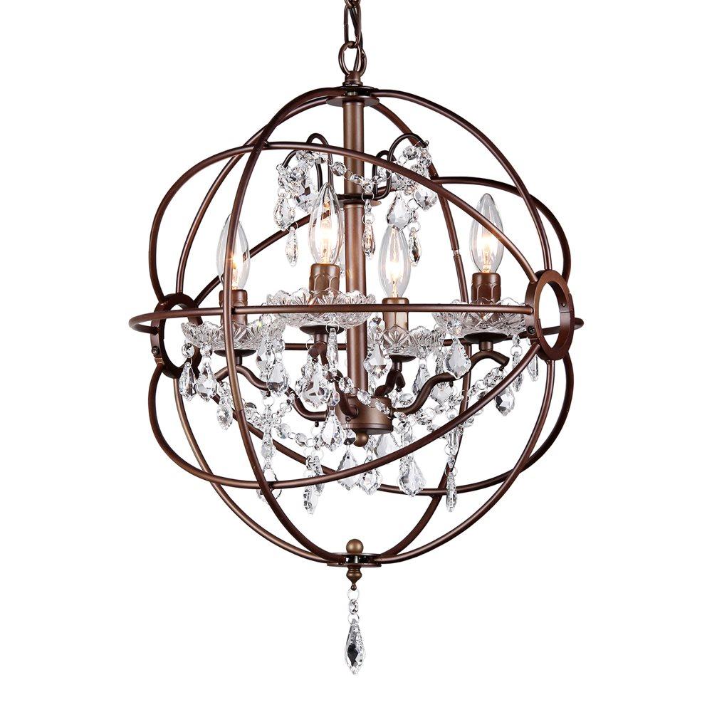 Warehouse of Tiffany Edwards Antique Bronze 16-inch 4-light Crystal Chandelier