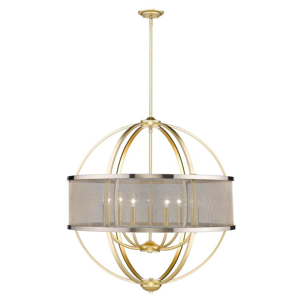 Olympic Gold 33" Industrial 9-Light Chandelier