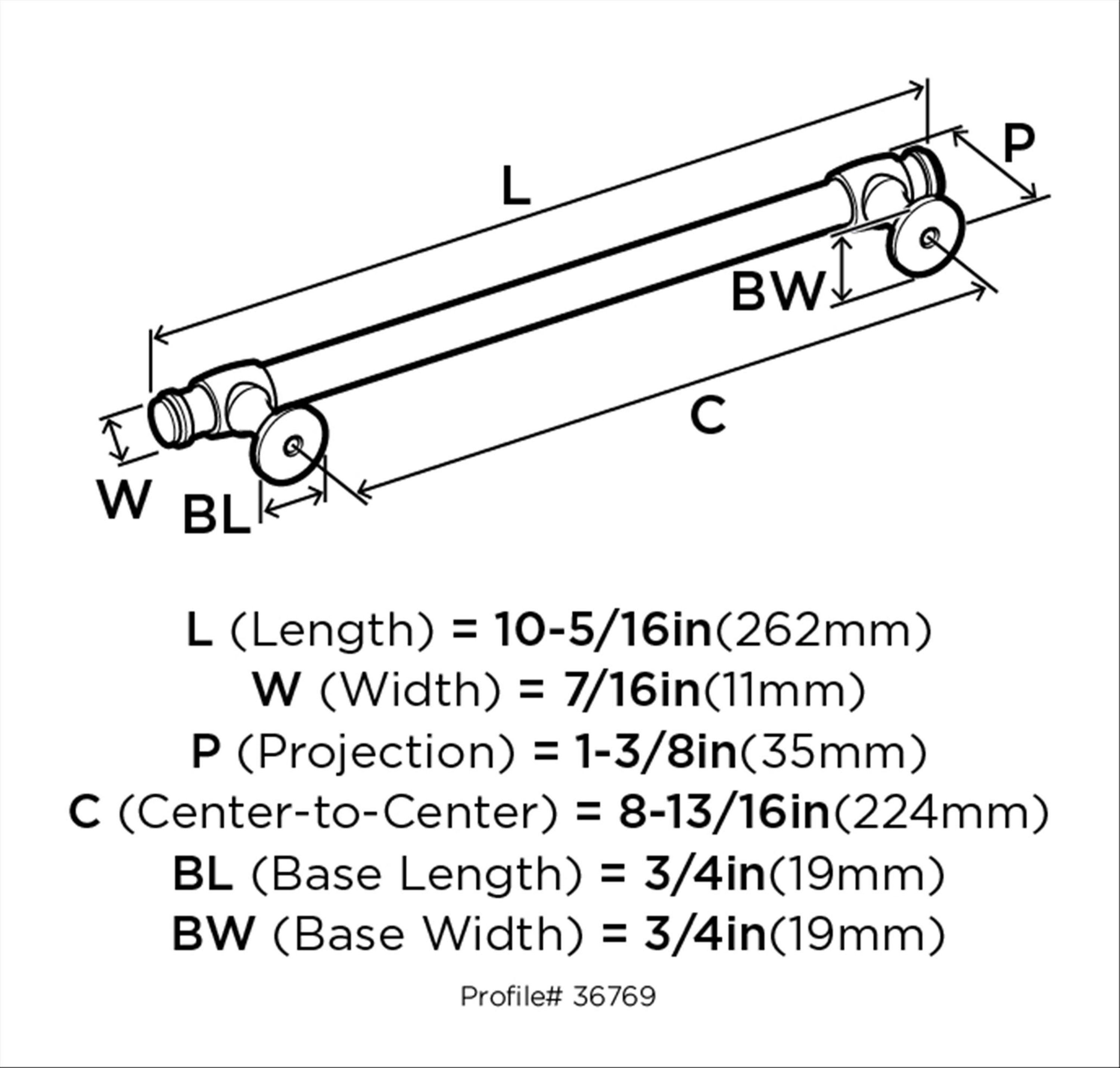 Amerock Winsome 8-13/16 inch (224mm) Center-to-Center Oil-Rubbed Bronze Cabinet Pull