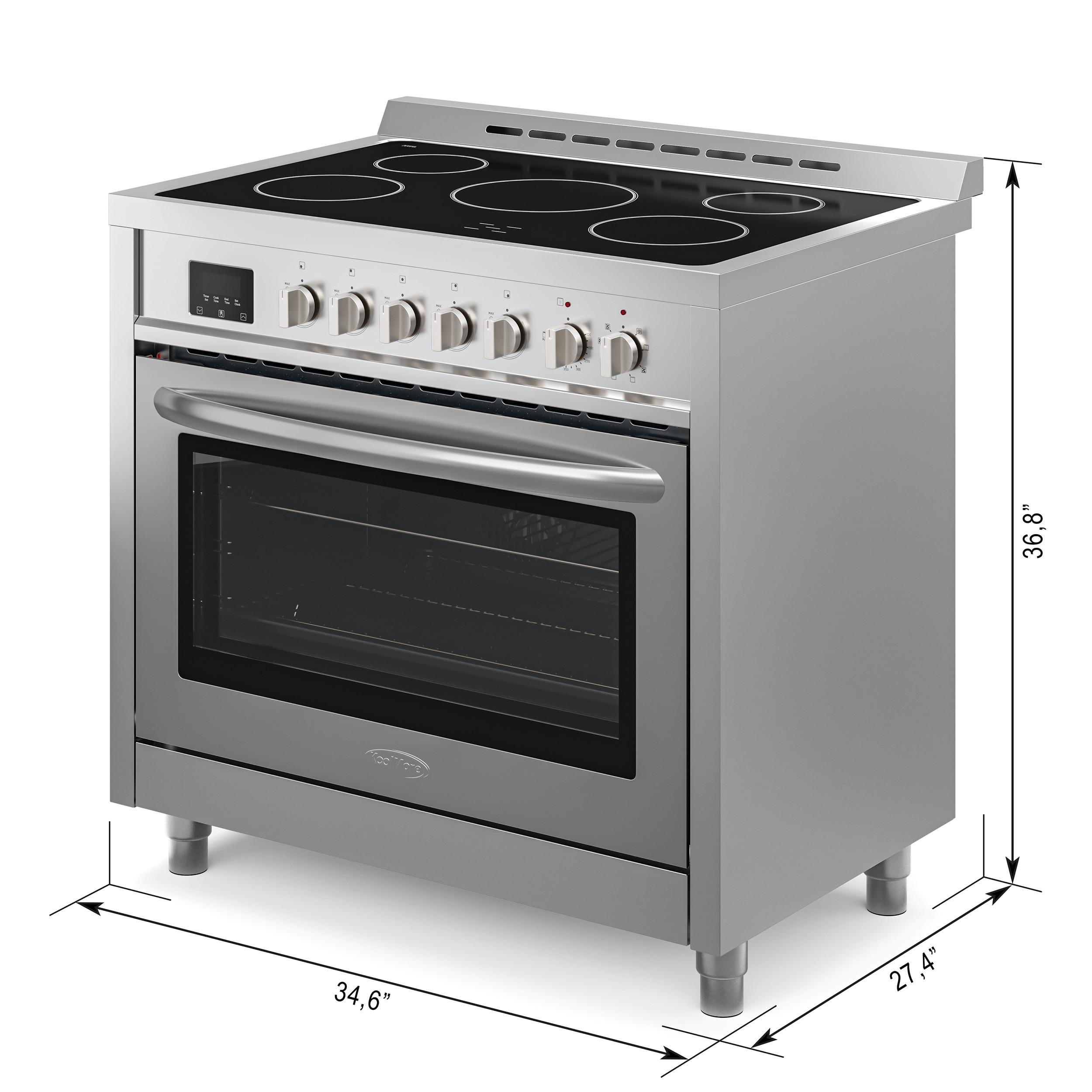 36 in. Professional Electric range Stainless Steel with Legs, 4.3 cu.ft. KM-FR36EE-SS