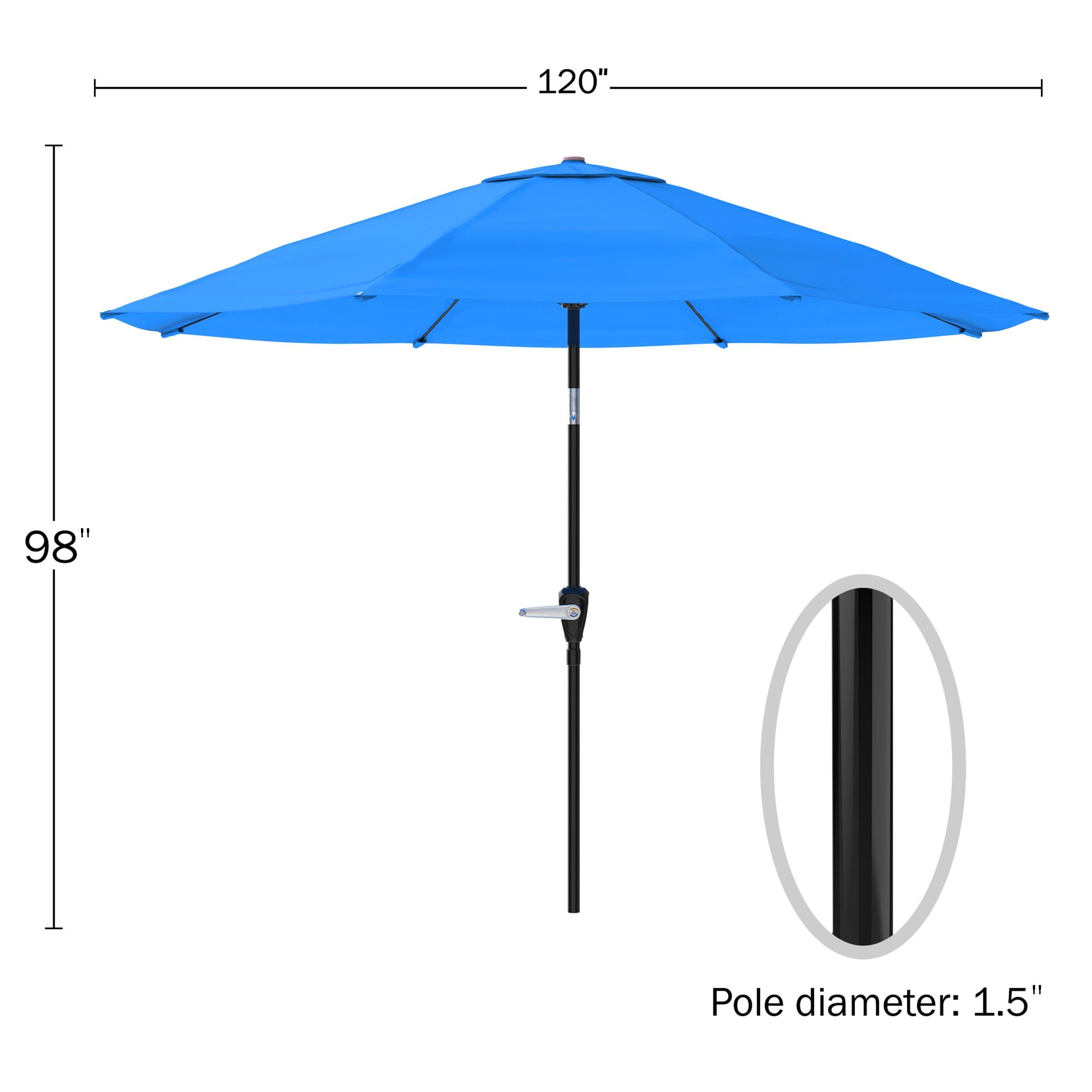 Nature Spring 10' Auto-Tilt Patio Umbrella - Blue