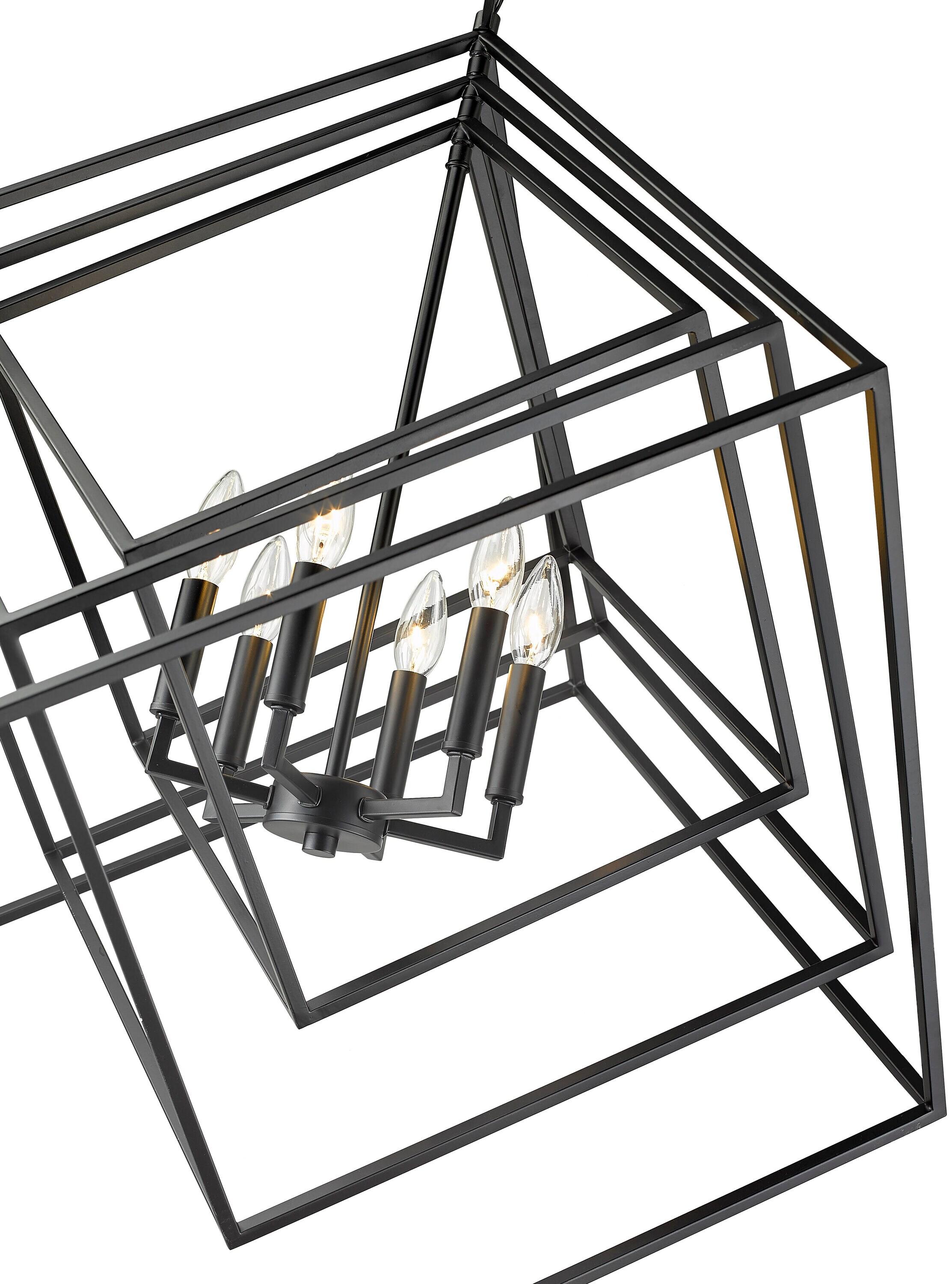 Z-Lite Euclid 6 - Light Chandelier in  Matte Black