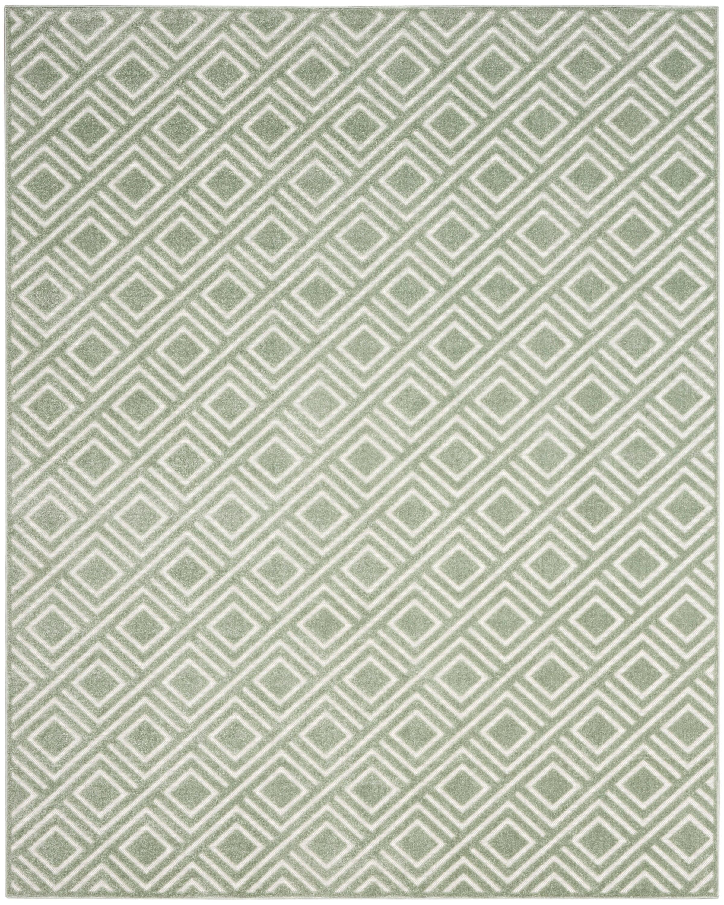 Nourison Casual 7'10" x 9'10" Green Modern Indoor Rug