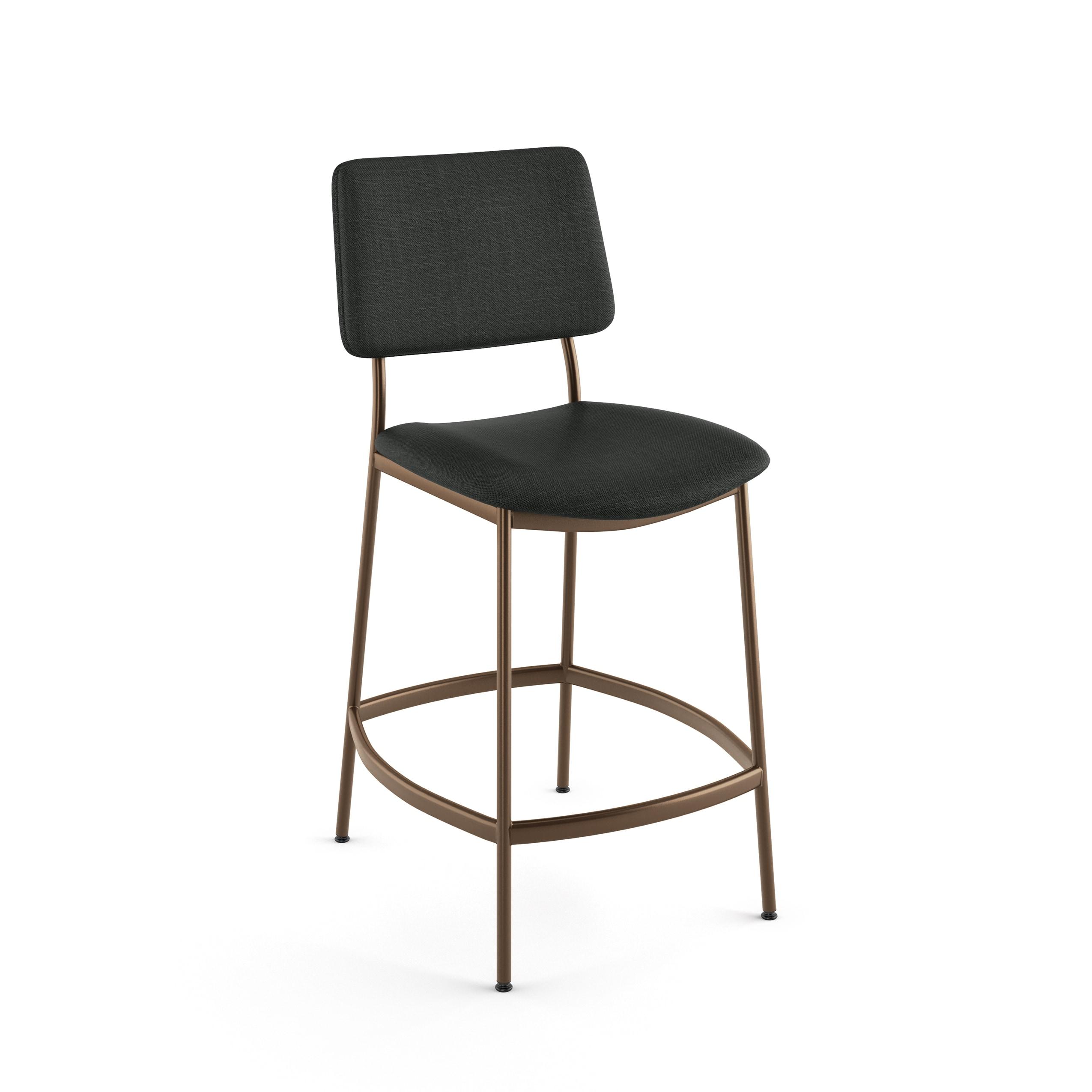 Sullivan 26" Chic Black Polyester and Bronze Metal Counter Stool