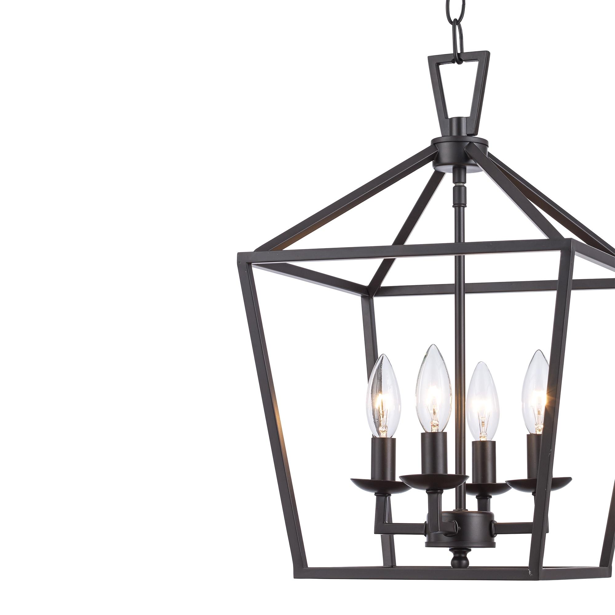 Lacey Industrial Cage 4-Light Pendant in Oil Rubbed Bronze