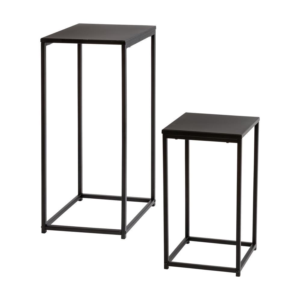 Honey-Can-Do Steel Nesting Square Side Tables, Black (Set of 2)