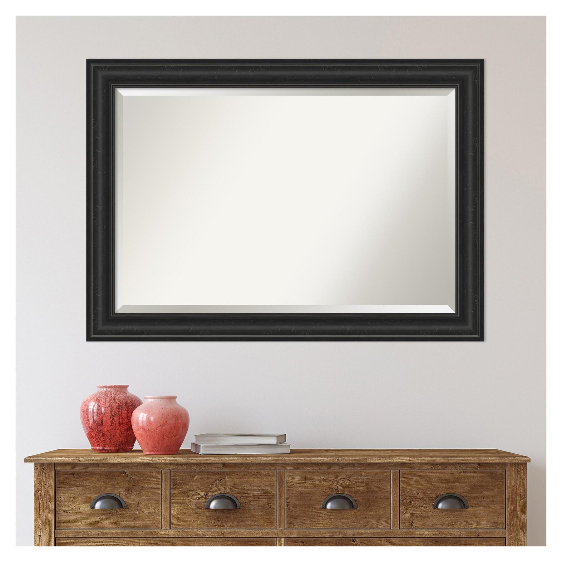 Amanti Art Shipwreck Black Framed Wall Mirror - 21.38 x 25.38 in