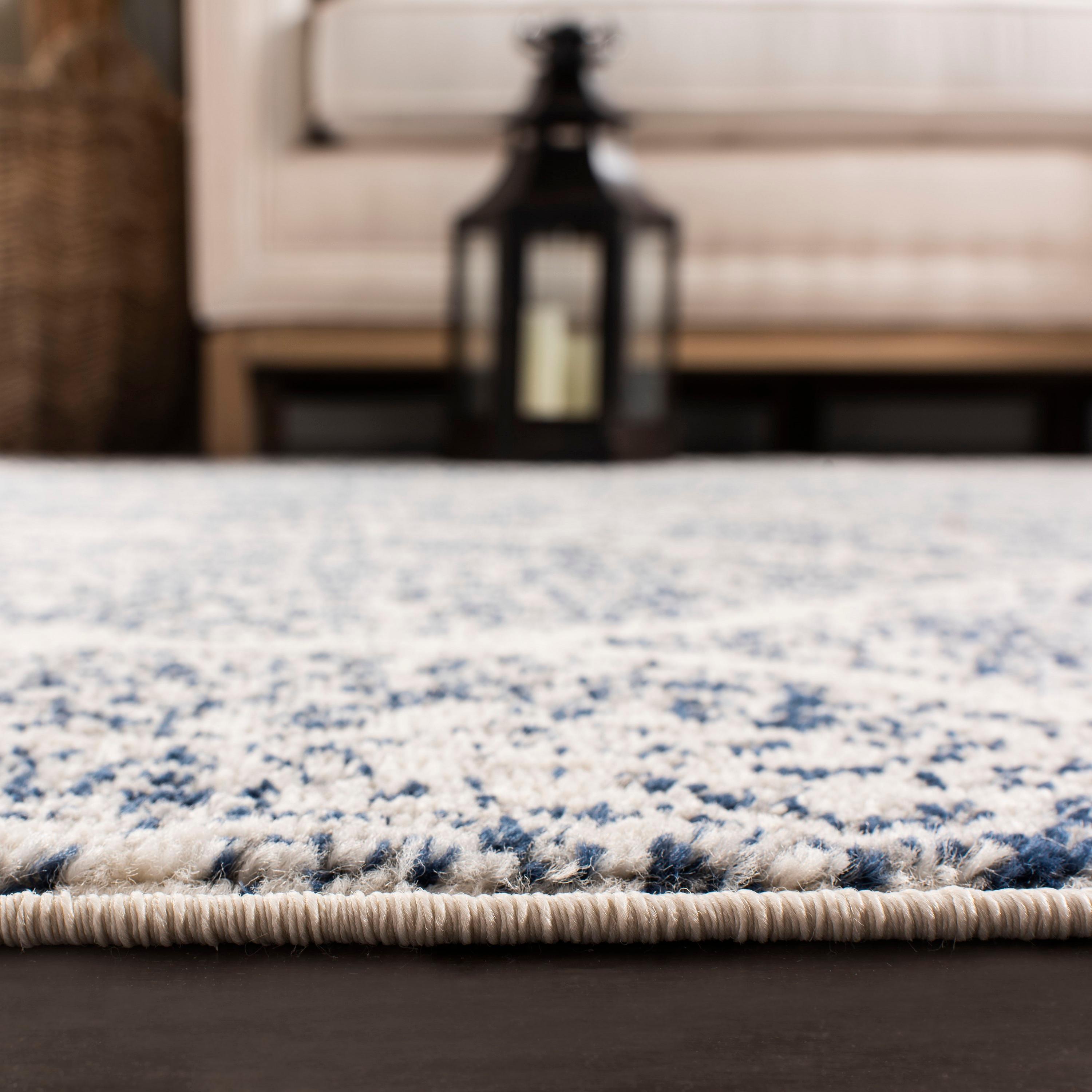 Madison MAD604 Power Loomed Runner Rug - Cream/Royal Blue - 2'3"x16' - Safavieh.