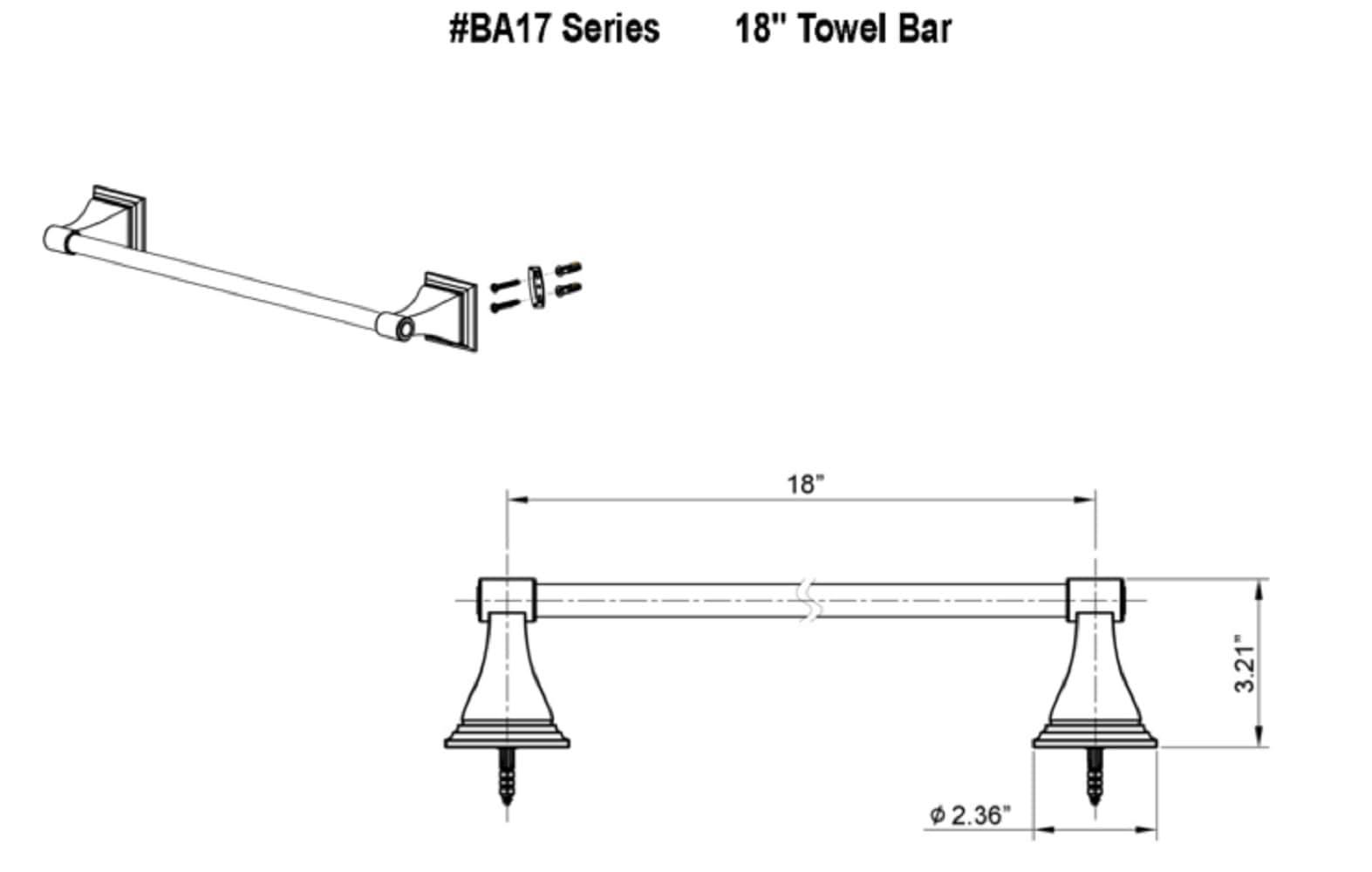 Leonard 24'' 1 Wall Towel Bar