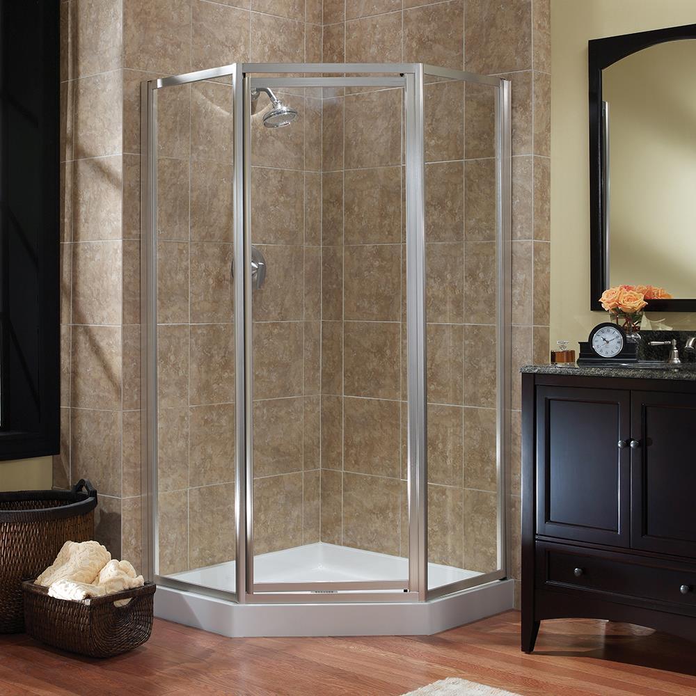Craft + Main Tides W 70'' H Framed Neo-angle Shower Enclosure TDNA0570-OB-SV