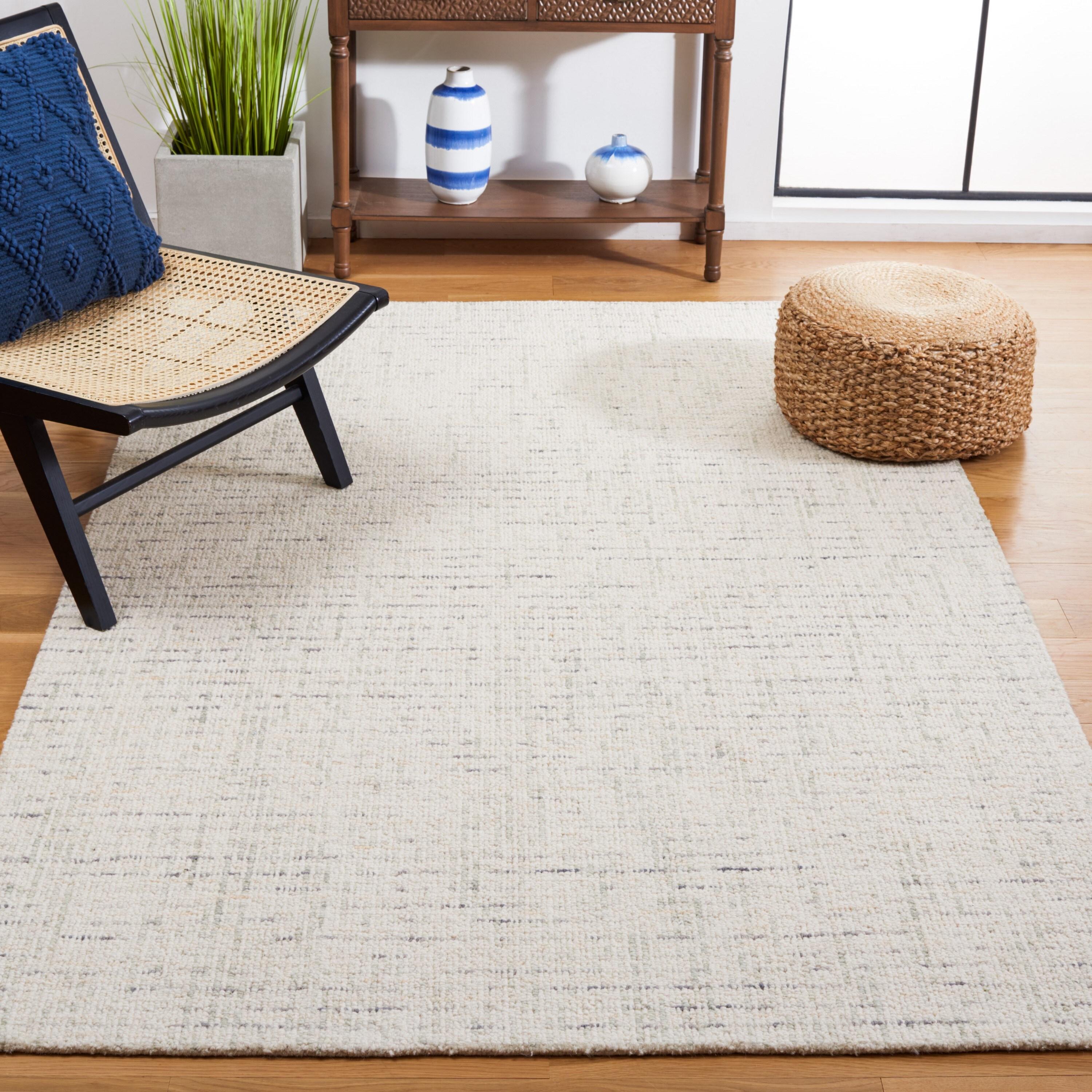 Abstract ABT468 Handmade Indoor Area Rug - Ivory/Light Gray - 6'x9' - Safavieh