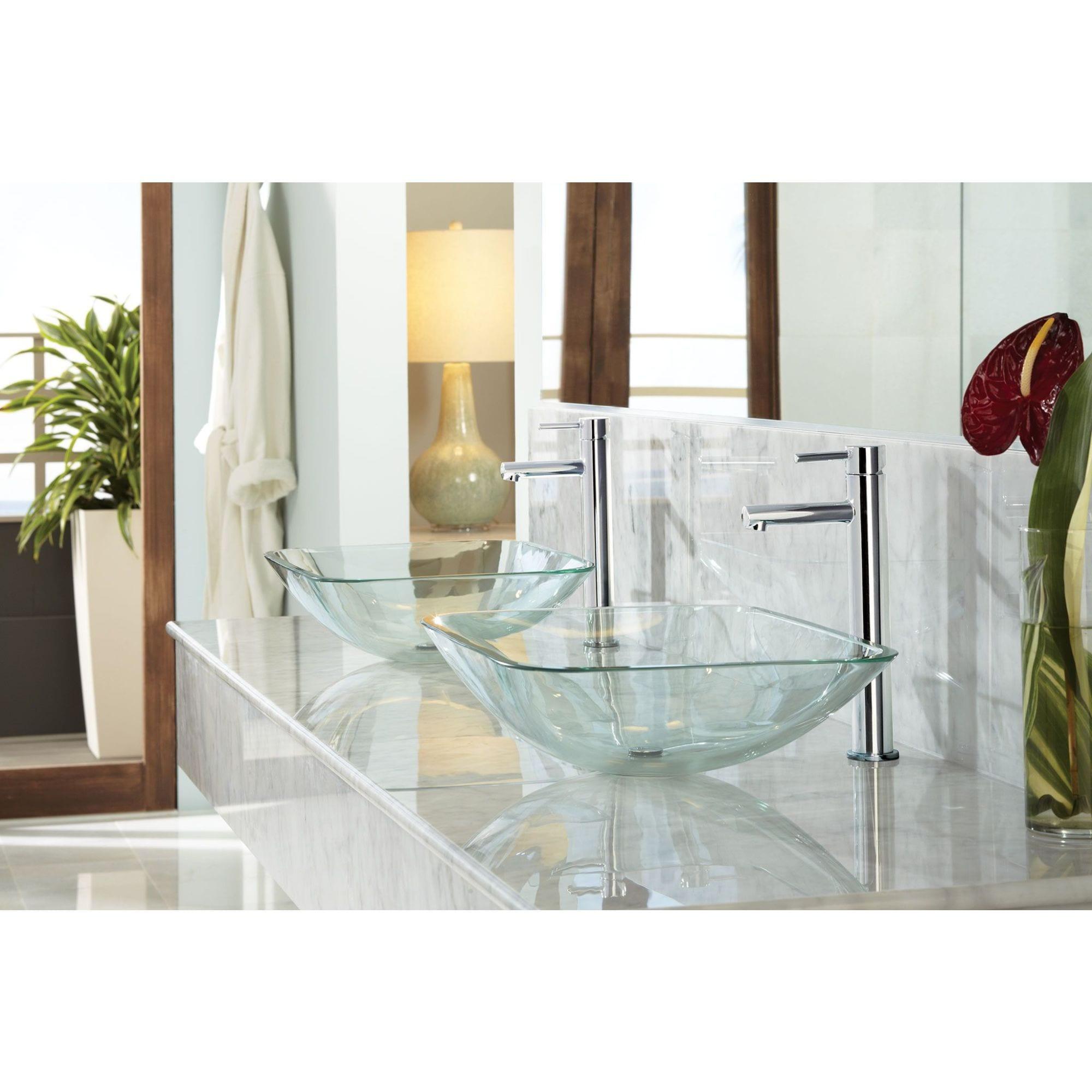 Sleek Modern Chrome Vessel Bathroom Faucet with Single Handle