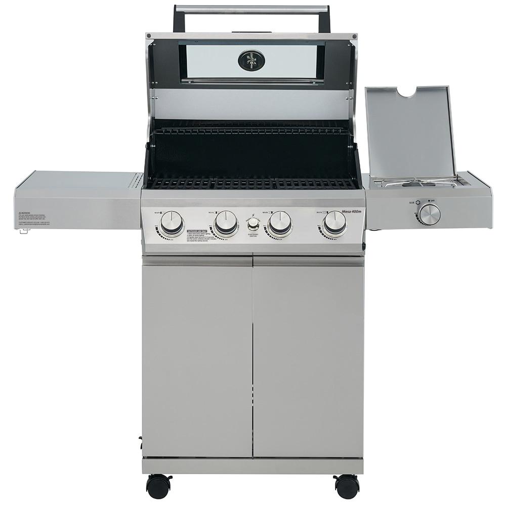 Monument Grills Mesa 400M 4-Burner Liquid Propane 52000 BTU Gas Grill with Side Burner and Cabinet