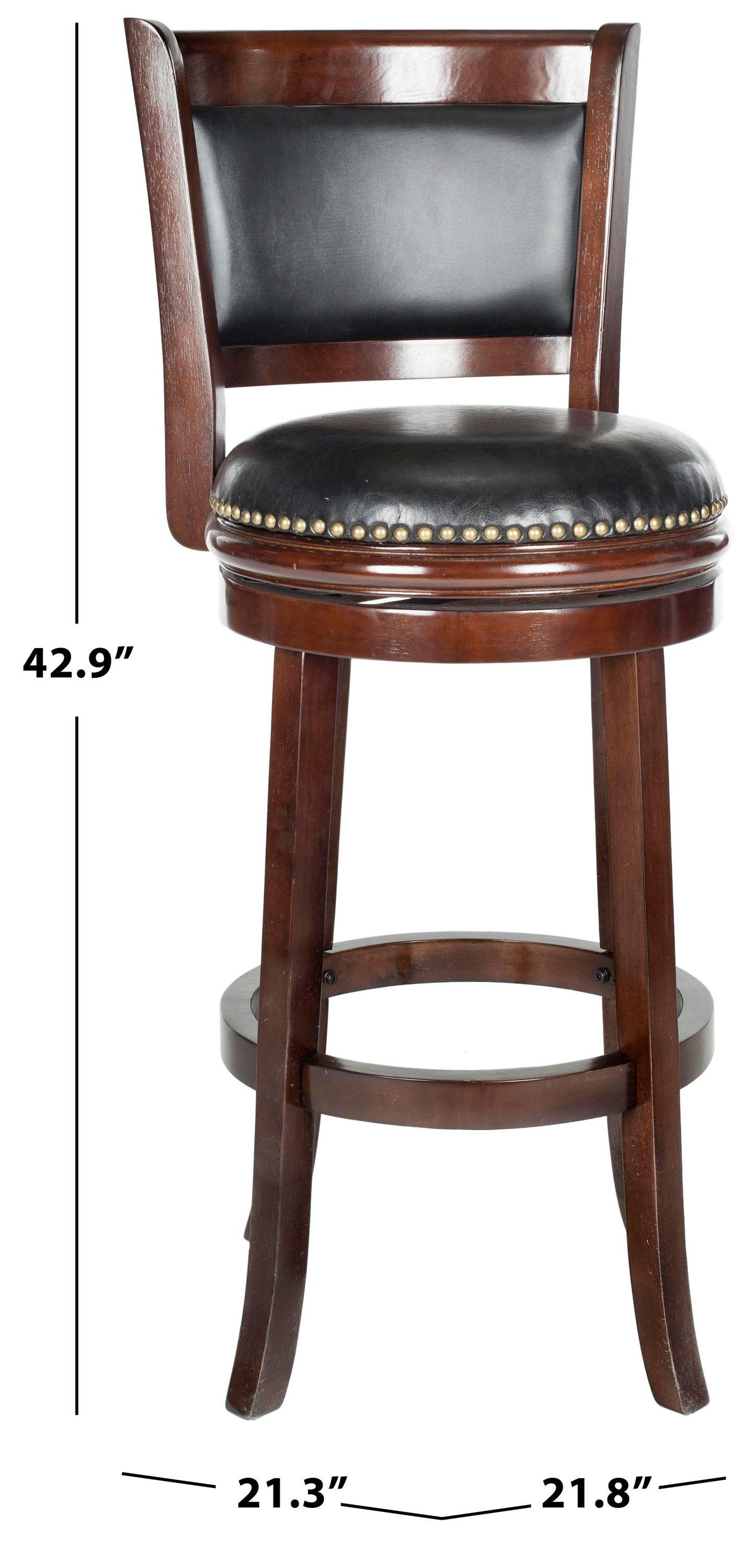 Brockway Swivel Bar Stool - Cappuccino/Black - Safavieh