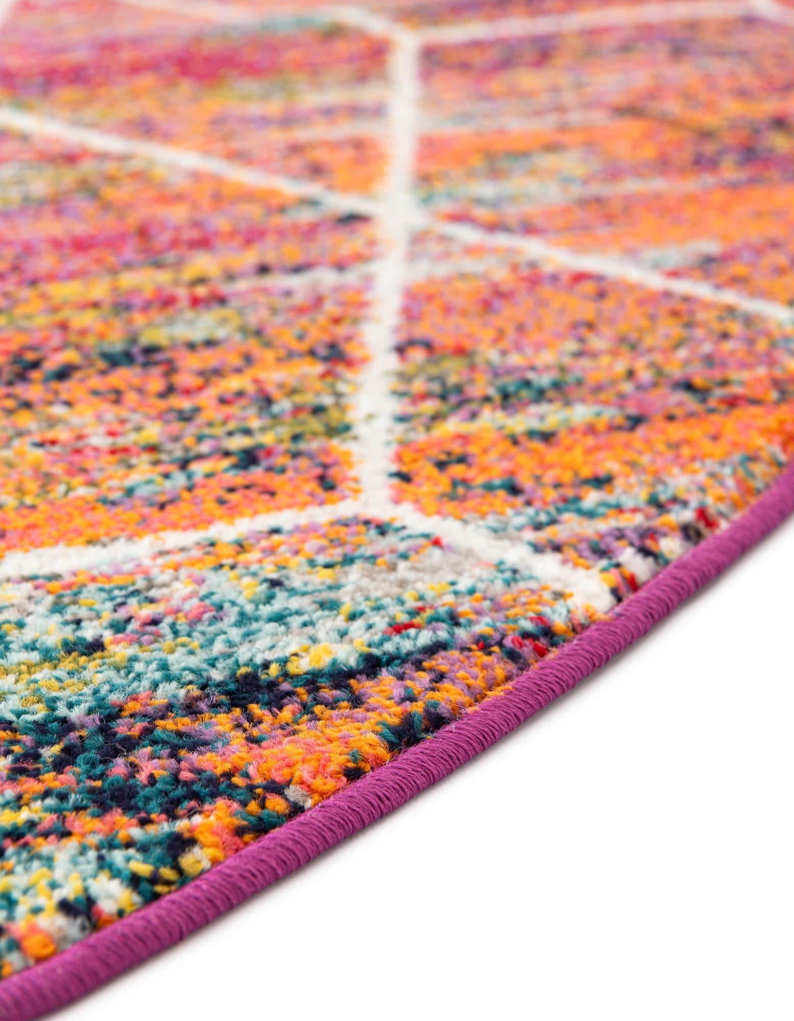 Unique Loom 7' 0 x 7' 0 Trellis Frieze Geometric Multi Area Rug