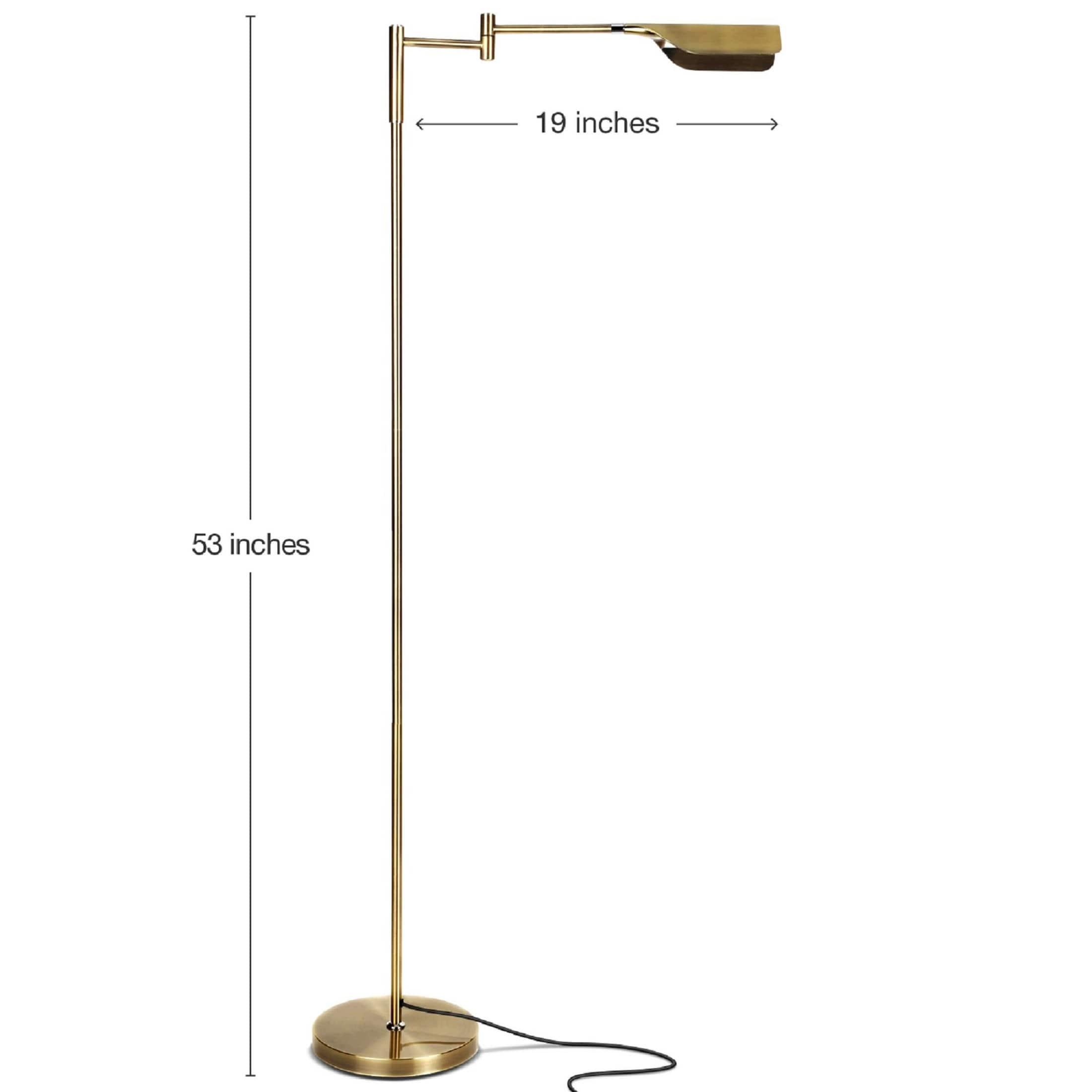 Leaf 53 in. Industrial LED Pharmacy Floor Lamp with Metal Shade and 3-Way Dimming