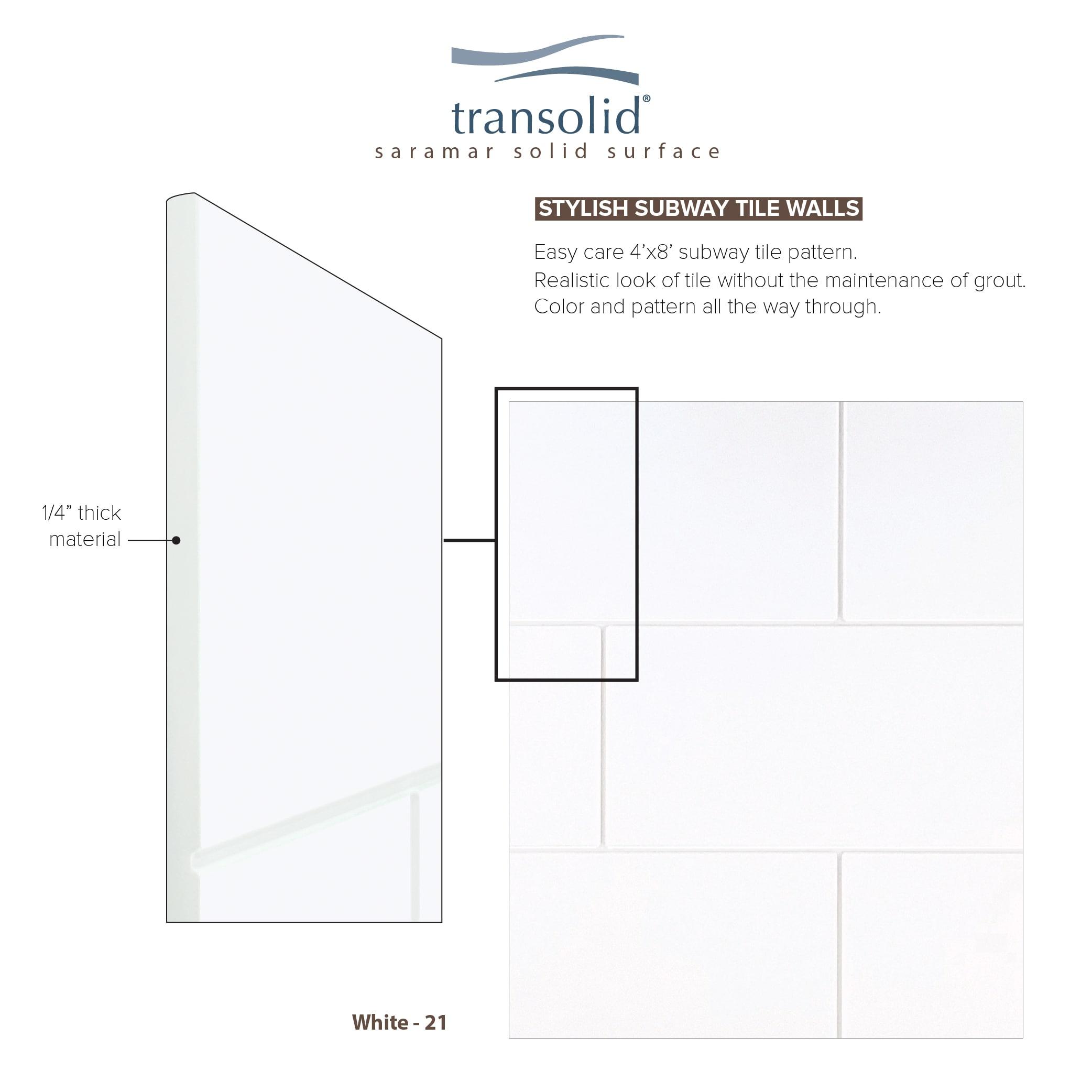 Transolid SaraMar 60'' W 36'' D 60'' H Glue Up Solid Surface Wall
