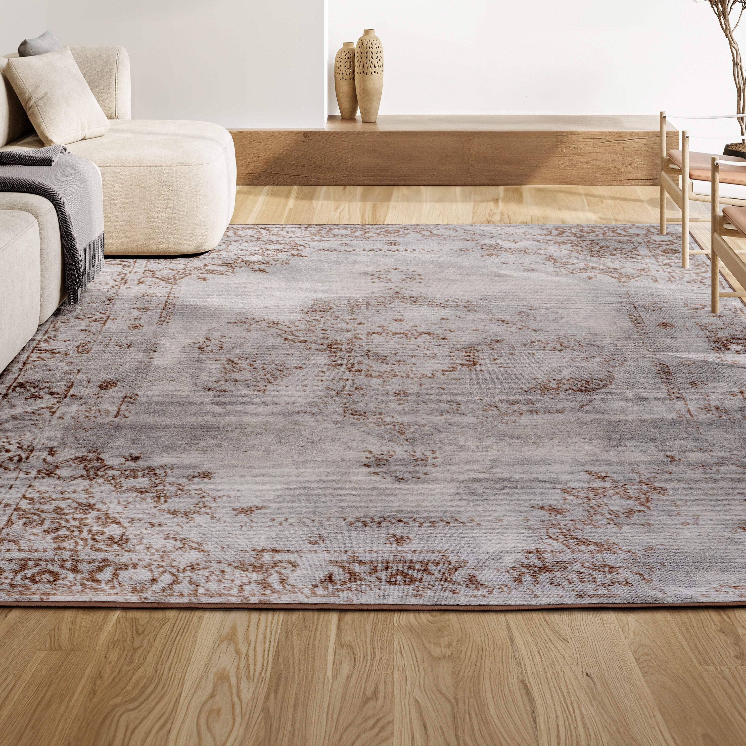 2'x8' Rosalia Cottage Medallion Runner Rug, Brown/Cream - JONATHAN Y