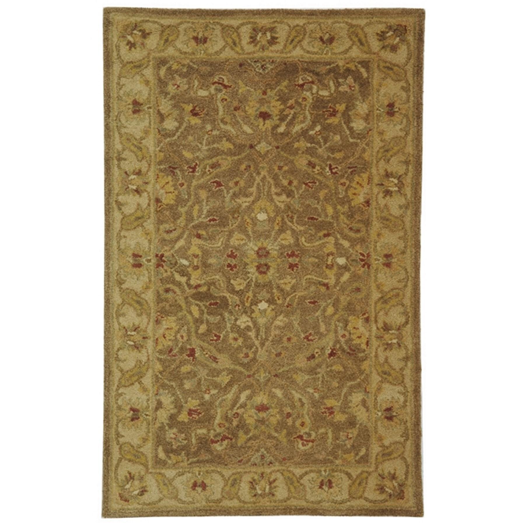 SAFAVIEH Antiquity Beaufort Traditional Floral Wool Area Rug, Brown/Gold, 3' x 5'