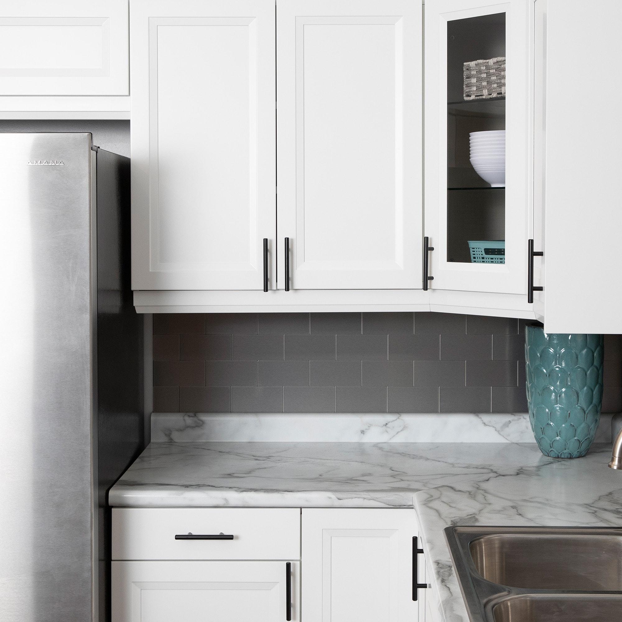 Bar Pull Kitchen Cabinet Handles, Solid Core Drawer Pulls for Cabinet Doors, 6-5/16" (160mm)
