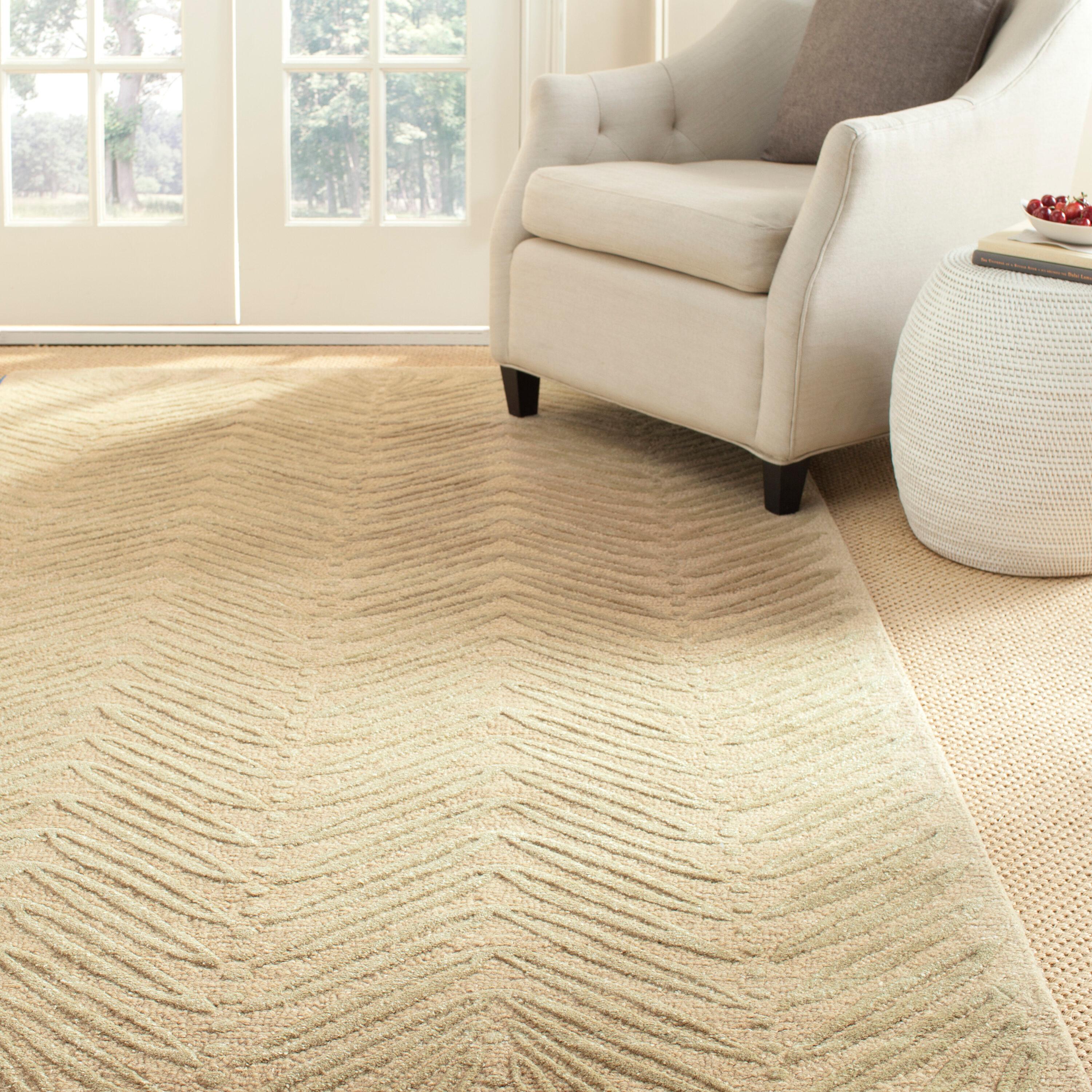 Martha Stewart Chevron Leaves - MSR3612 - Indoor Hand Tufted Runners - Oolong Tea Gree - 2'6"x4'3"