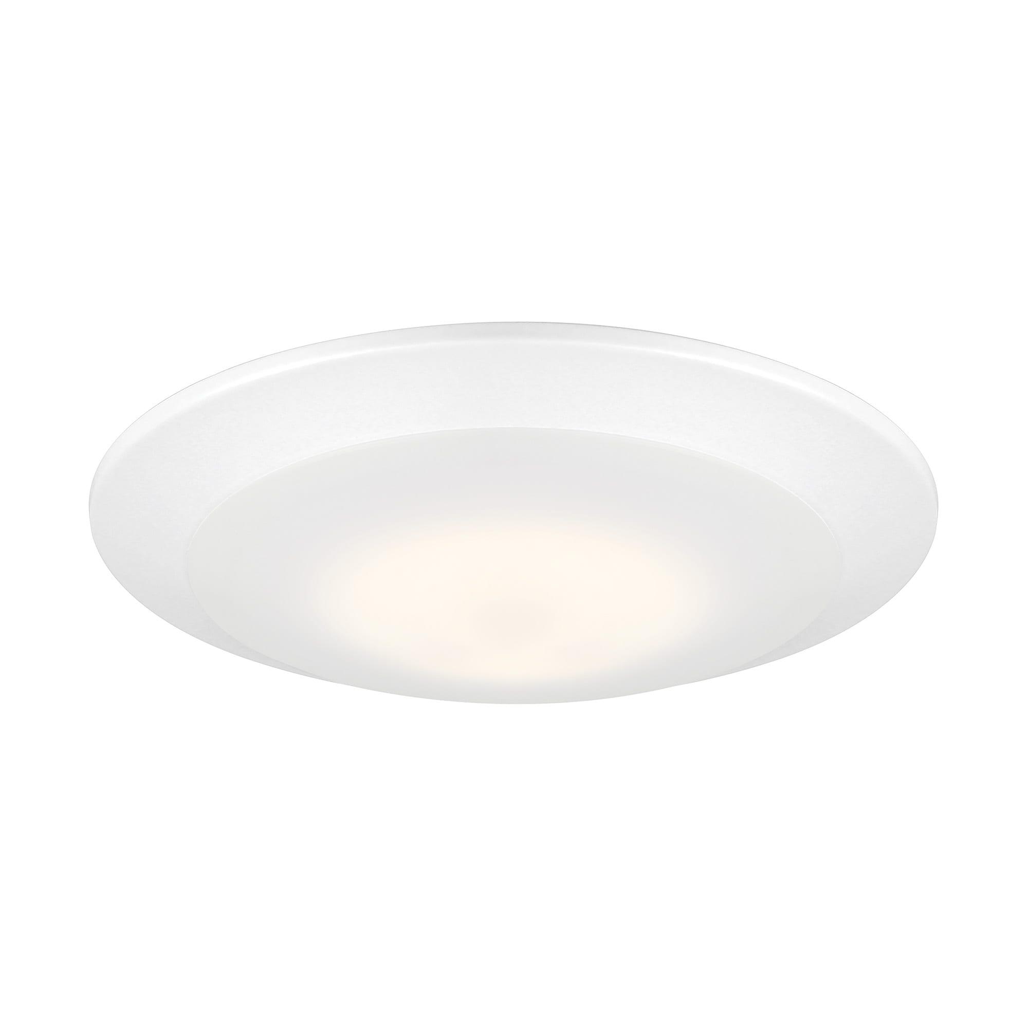 Designers Fountain LED Recessed Ceiling Lights 6 Pack, 7 inch CCT Disk Light Fixtures, Dimmable, 1000 Lumens, 3000K /4000K, White Trim, RC7WHWH8102C-6