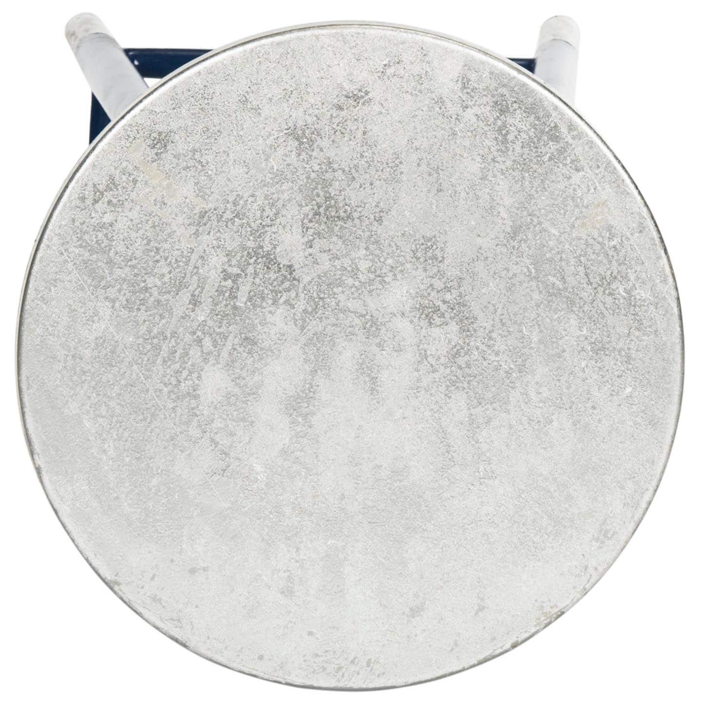 SAFAVIEH Kenzie Iron Silver Dipped 30" Barstool, Navy