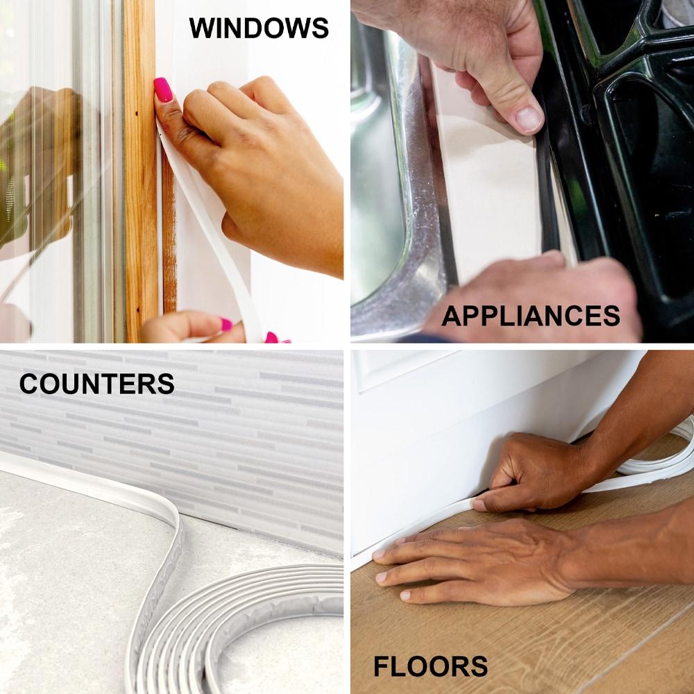 1/2 in. x 10 ft. White PVC Inside Corner Self-adhesive Flexible Caulk and Trim Molding (2-Pack)