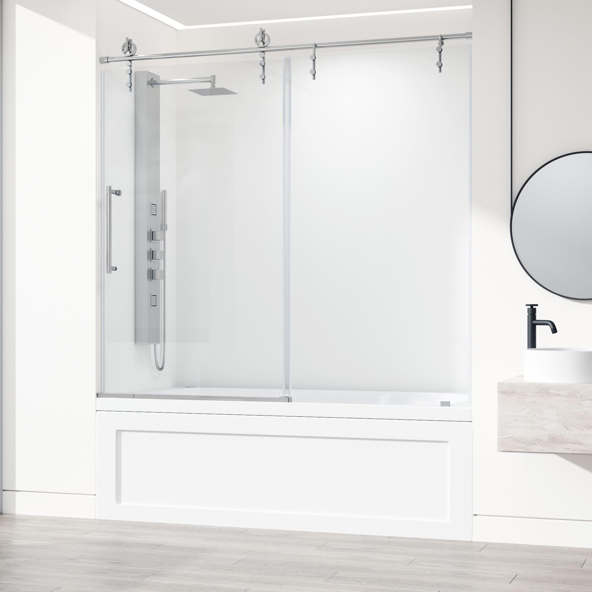 Hamilton 56-60" W x 68" H Sliding Frameless Tub Door with 3/8" Clear Glass